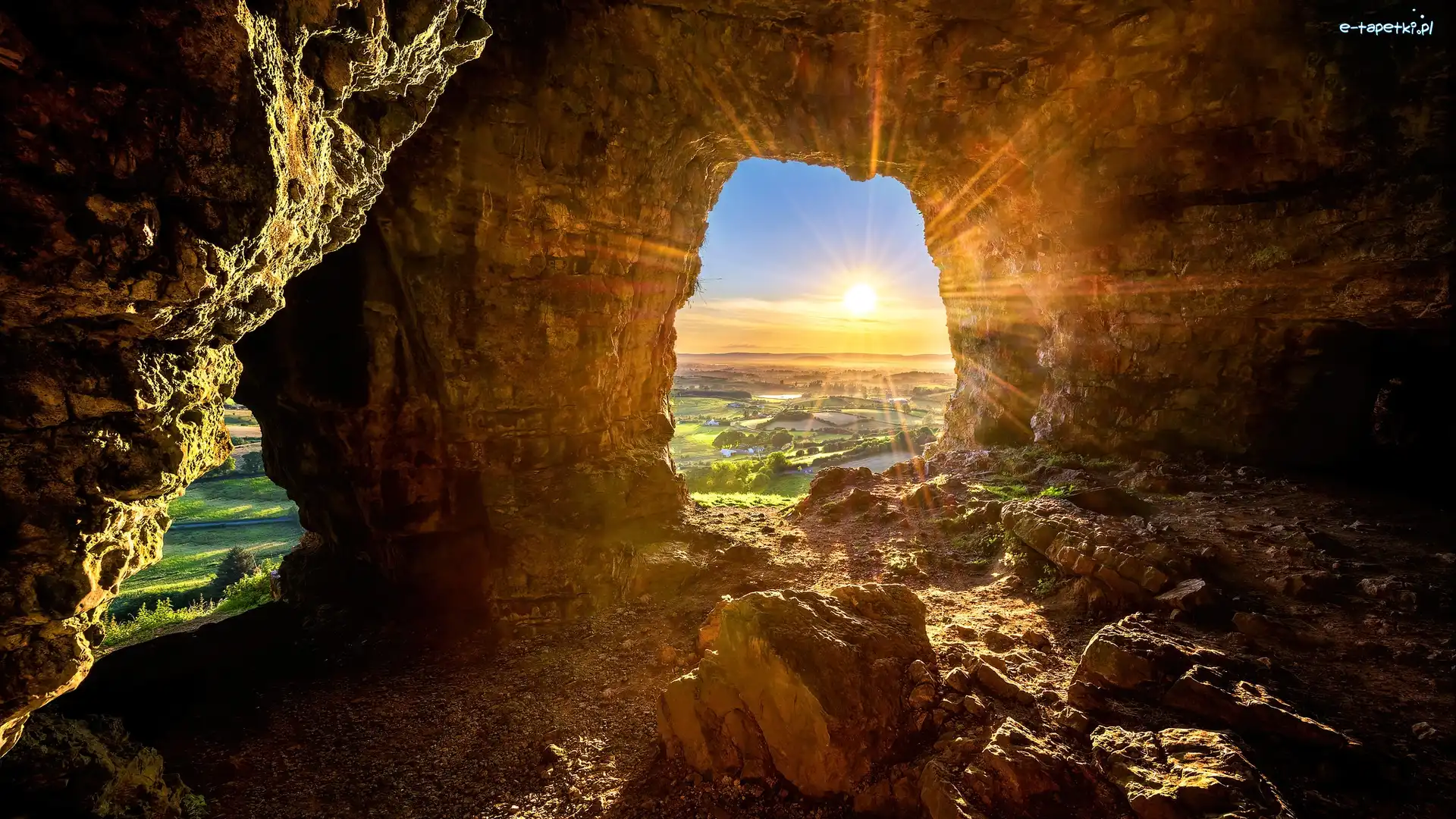 Hrabstwo Sligo, Jaskinia, Caves of Kesh, Irlandia, Promienie słońca, Skały