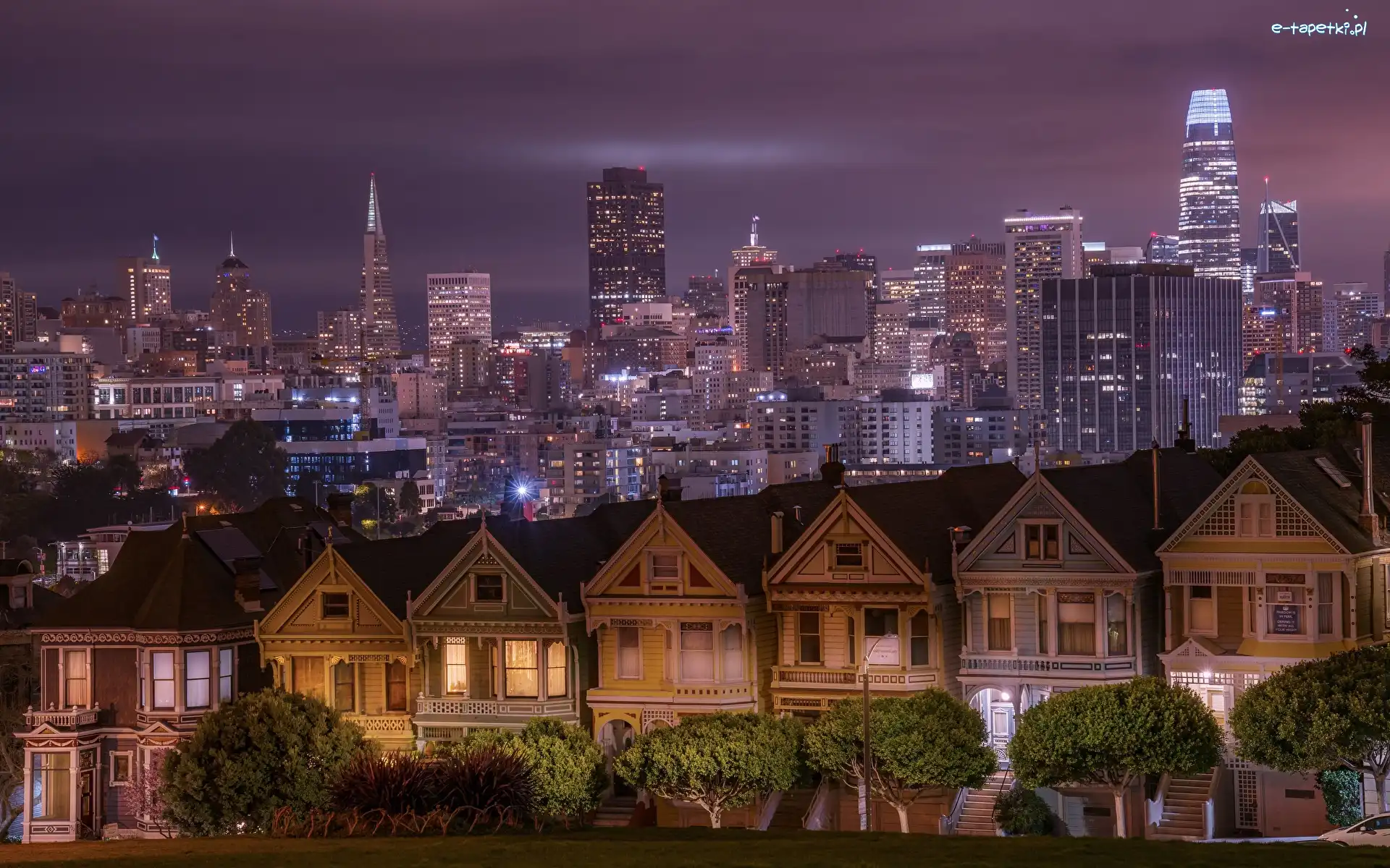 Stany Zjednoczone, San Francisco, Kalifornia, Wieżowce, Domy