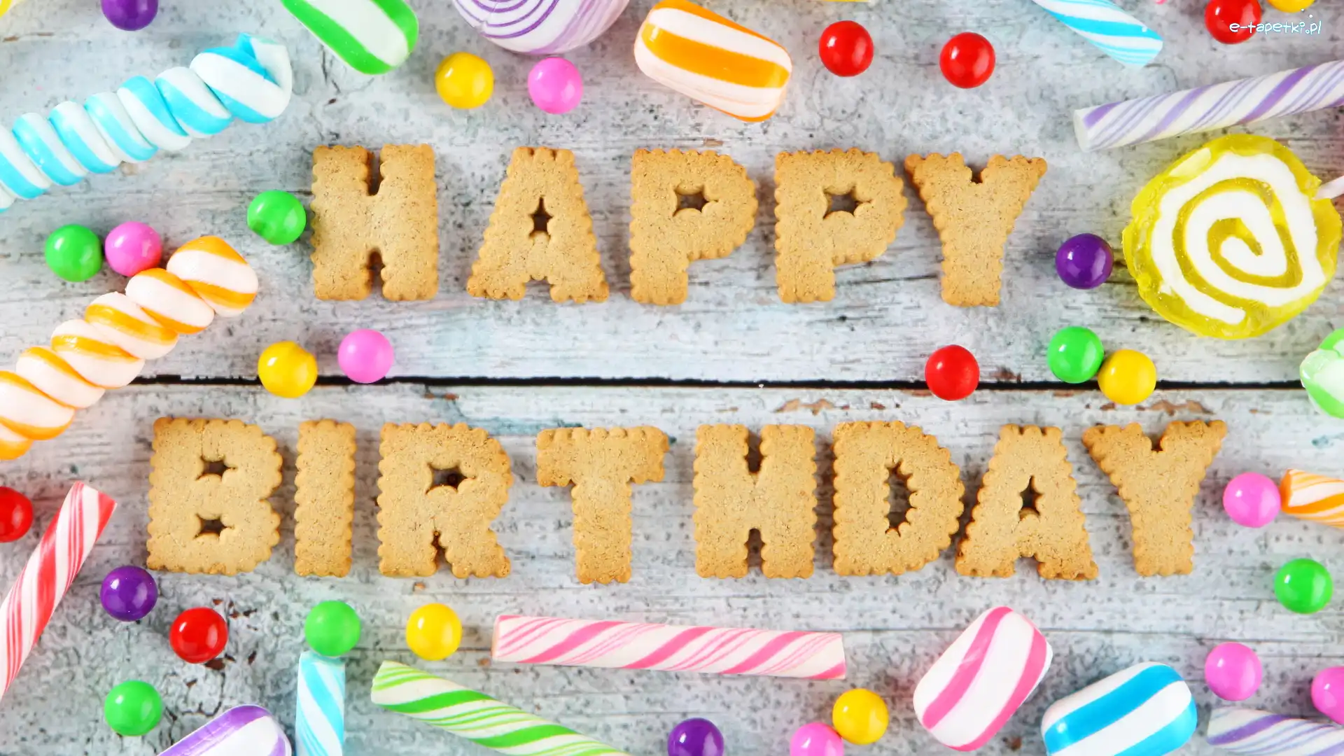 Napis, Ciasteczka, Urodziny, Happy Birthday, Lizaki, Cukierki