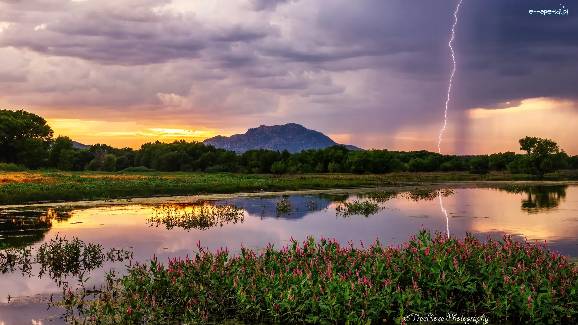 Burza, Hrabstwo Yavapai, Prescott, Arizona, Stany Zjednoczone, Piorun, Jezioro Willow Lake