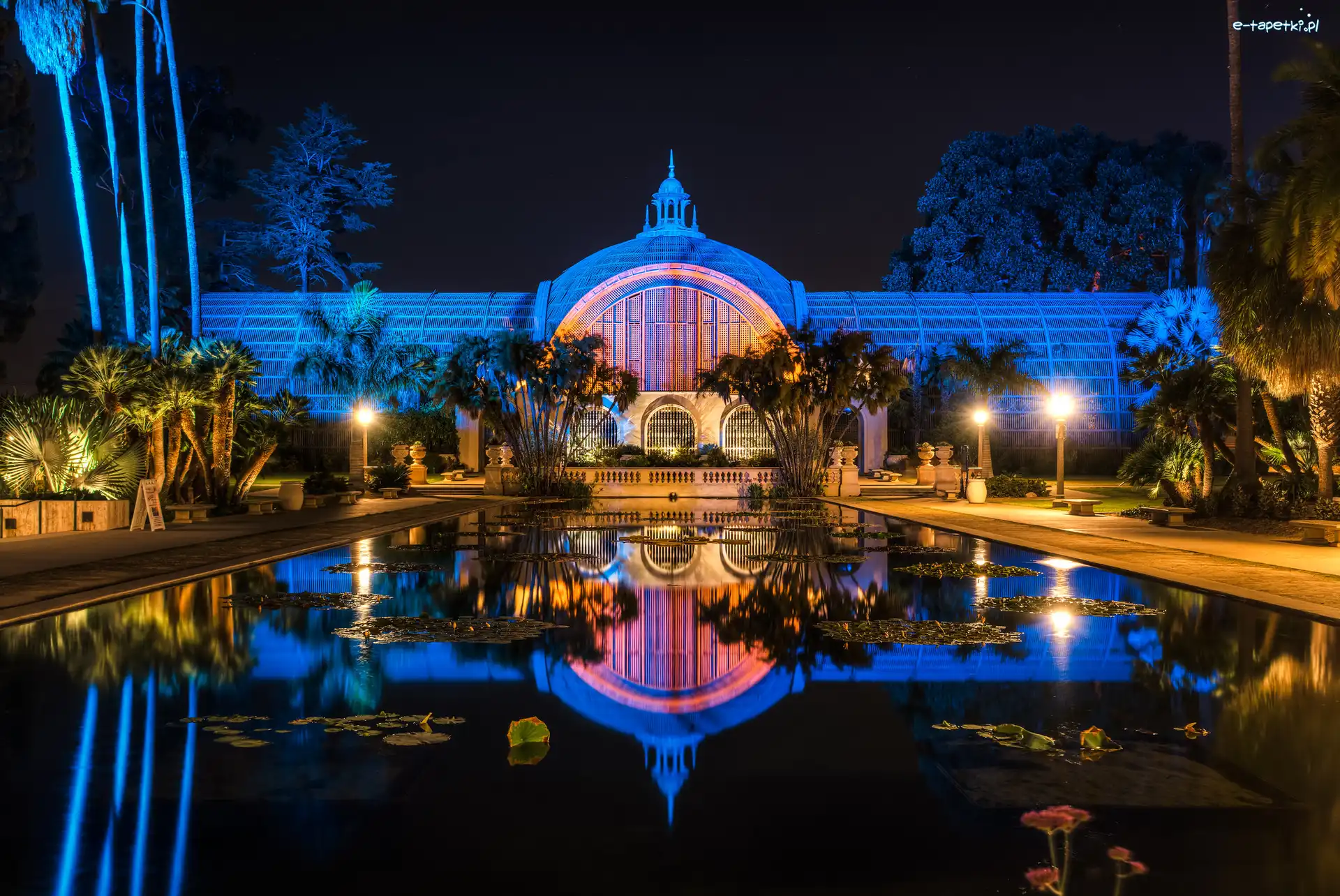 Budynek botaniczny, Park Balboa, Botanical Building and Lily Pond, Stany Zjednoczone, San Diego
