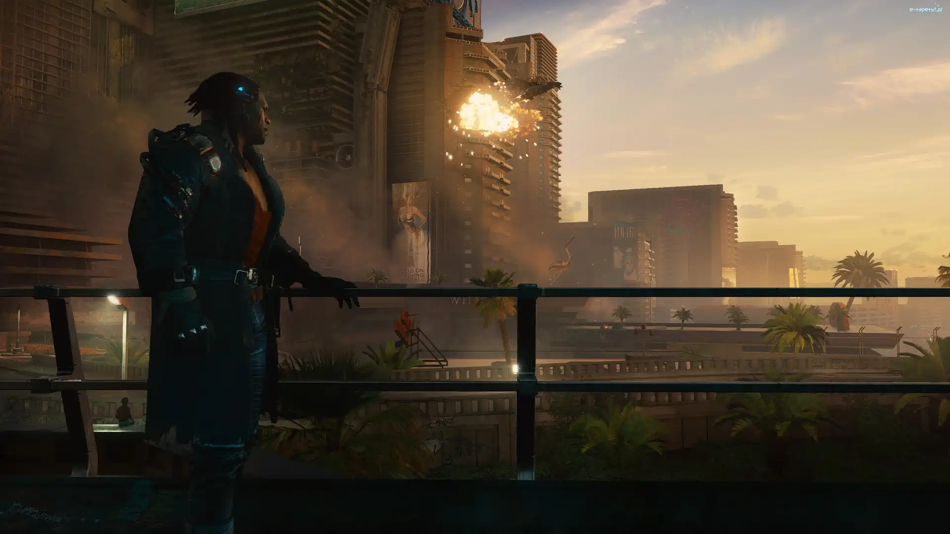 Gra, Postać, Cyberpunk 2077, Wieżowce, Placide