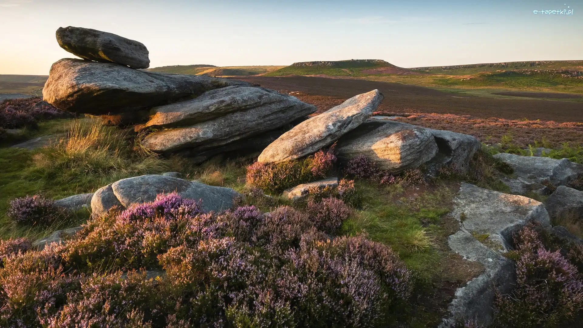 Skały, Owler Tor, Anglia, Hope Valley, Kamienie, Wrzosy, Wrzosowisko, Formacja skalna