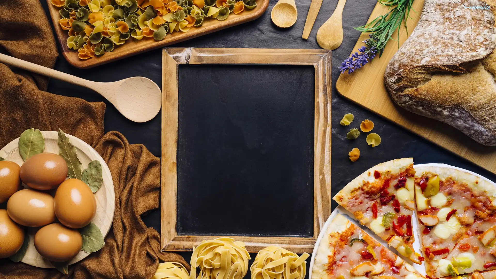 Makaron, Pizza, Chleb, Tabliczka, Jajka