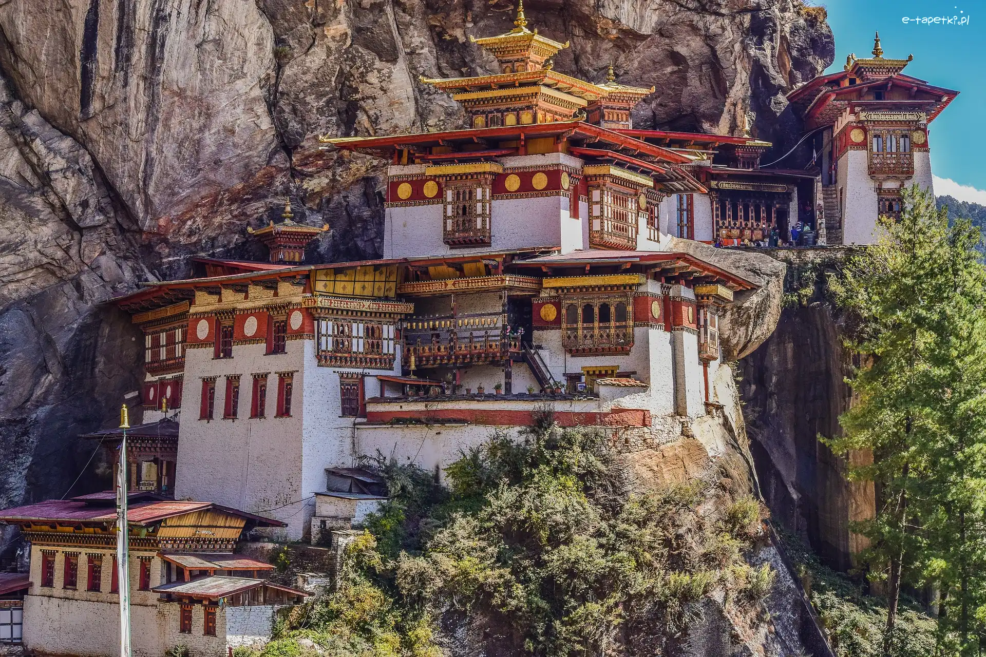 Świątynia, Skała, Paro Taktsang, Bhutan