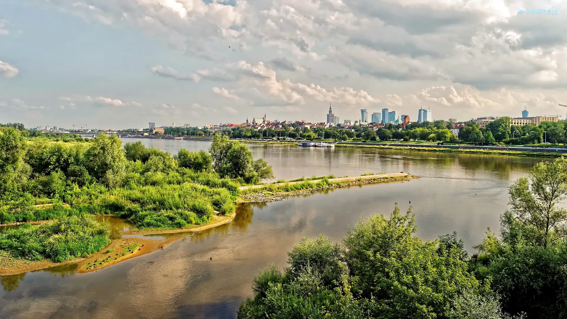 Panorama, Rzeka, Warszawa, Polska, Wisła