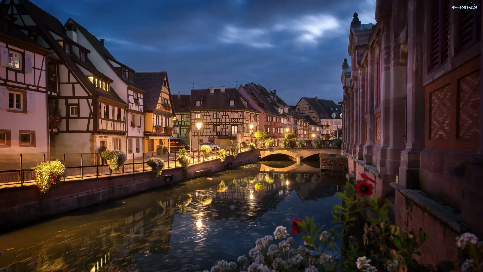 Little Venice, Kanał, Francja, Alzacja, Domy, Mała Wenecja, Colmar, Rzeka