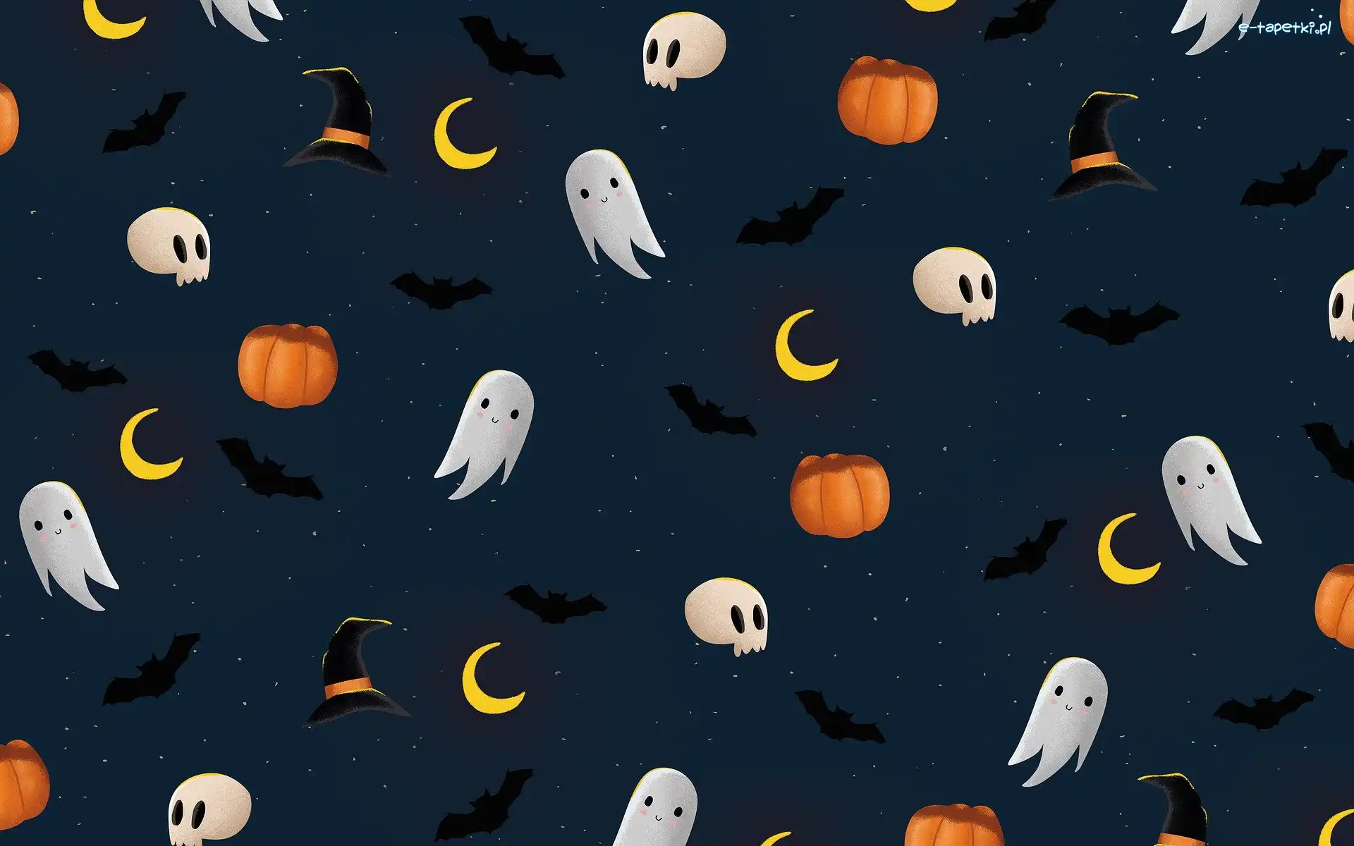 Tekstura, Nietoperze, Czaszki, Dynia, Duszki, Halloween, Upiory