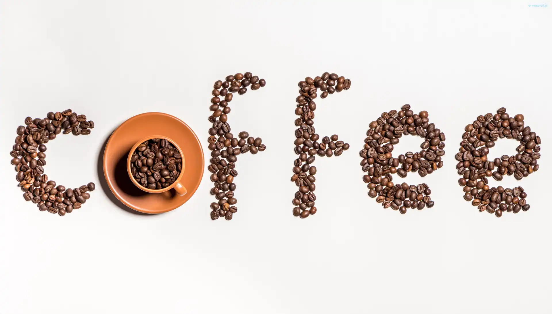 Kawa, Napis, Ziarna, Filiżanka, Coffee