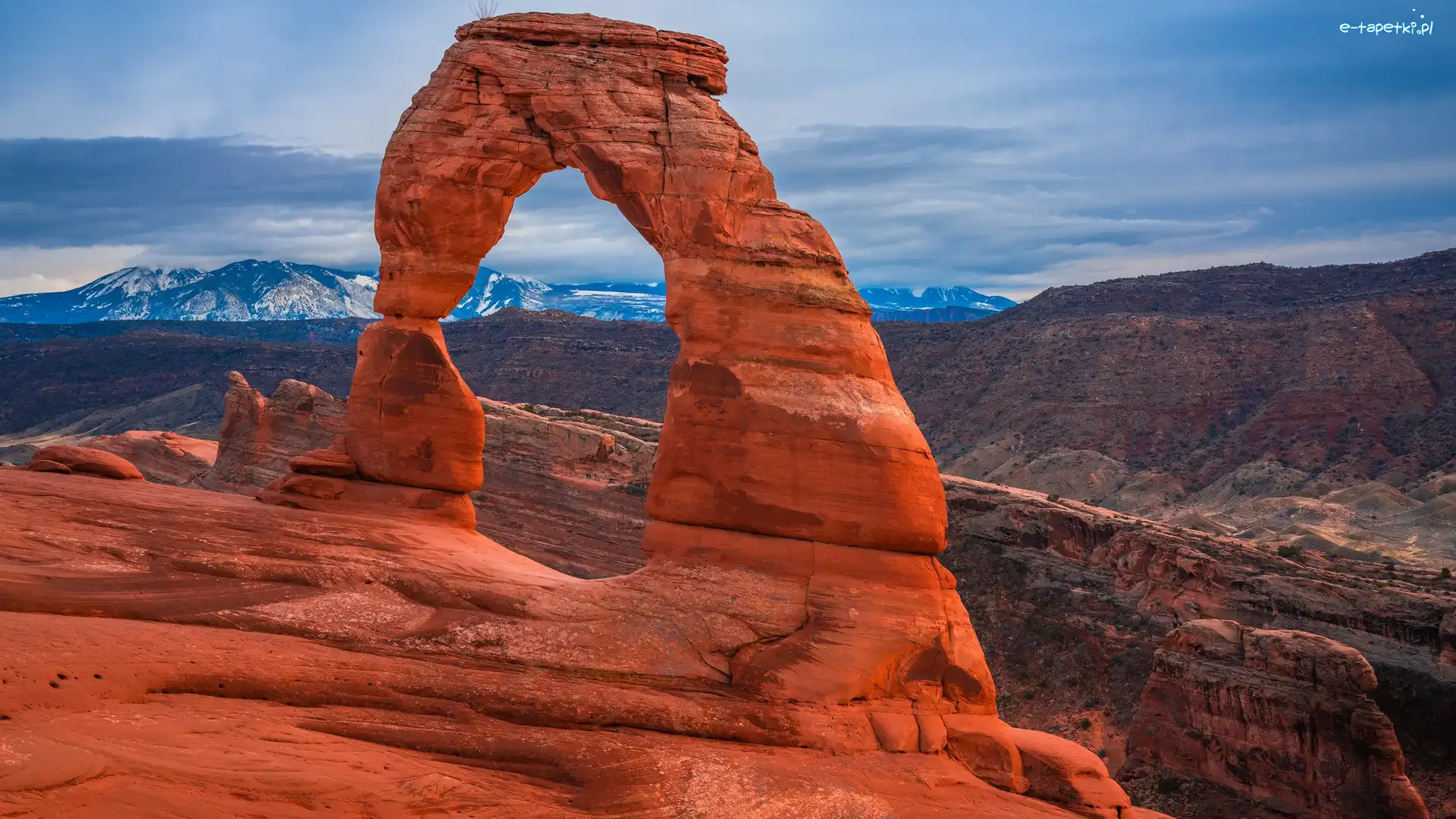 Stan Utah, Łuk, Delicate Arch, Stany Zjednoczone, Skały, Park Narodowy Arches