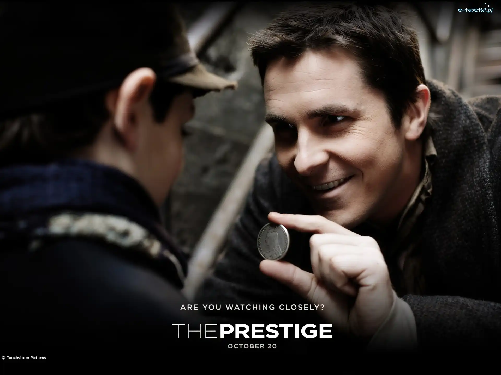 Christian Bale, chłopiec, moneta, The Prestige