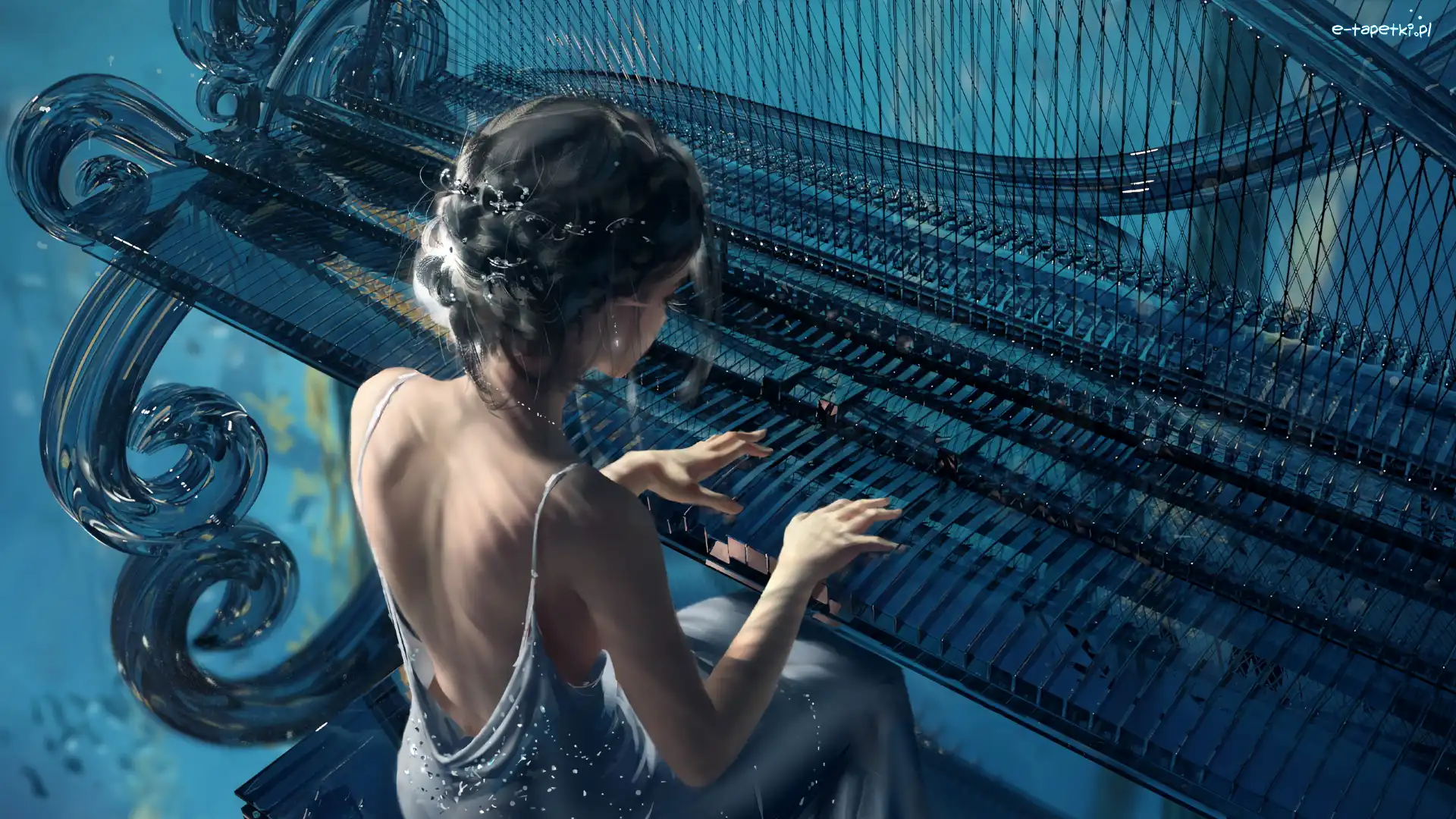 Grafika Paintography, Fortepian, Dziewczyna