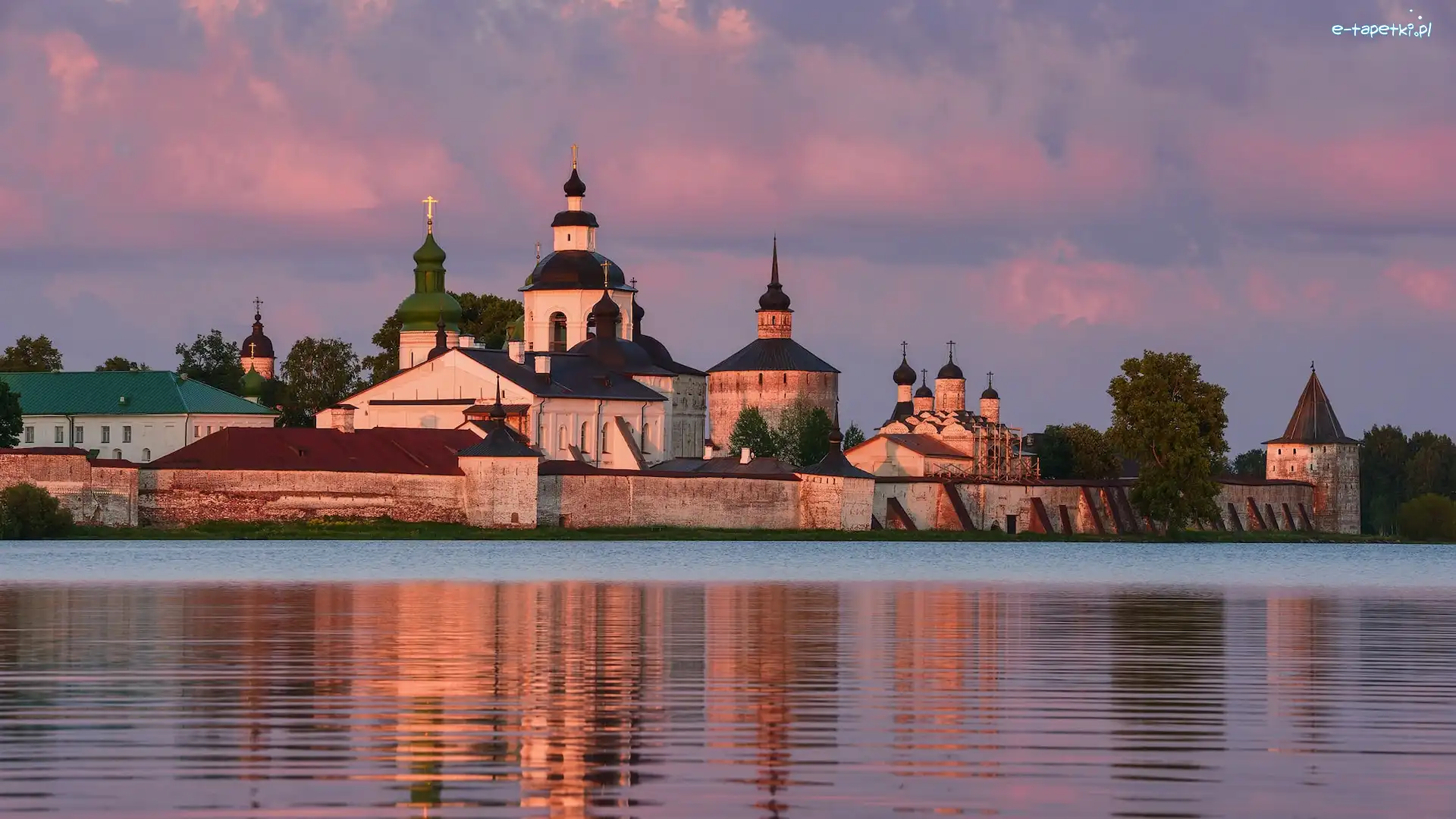 Klasztor, Odbicie, Rosja, Obwód wołogodzki, Cerkiew, Monastyr Świętego Cyryla Biełozierskiego, Kiriłłow, Jezioro Białe