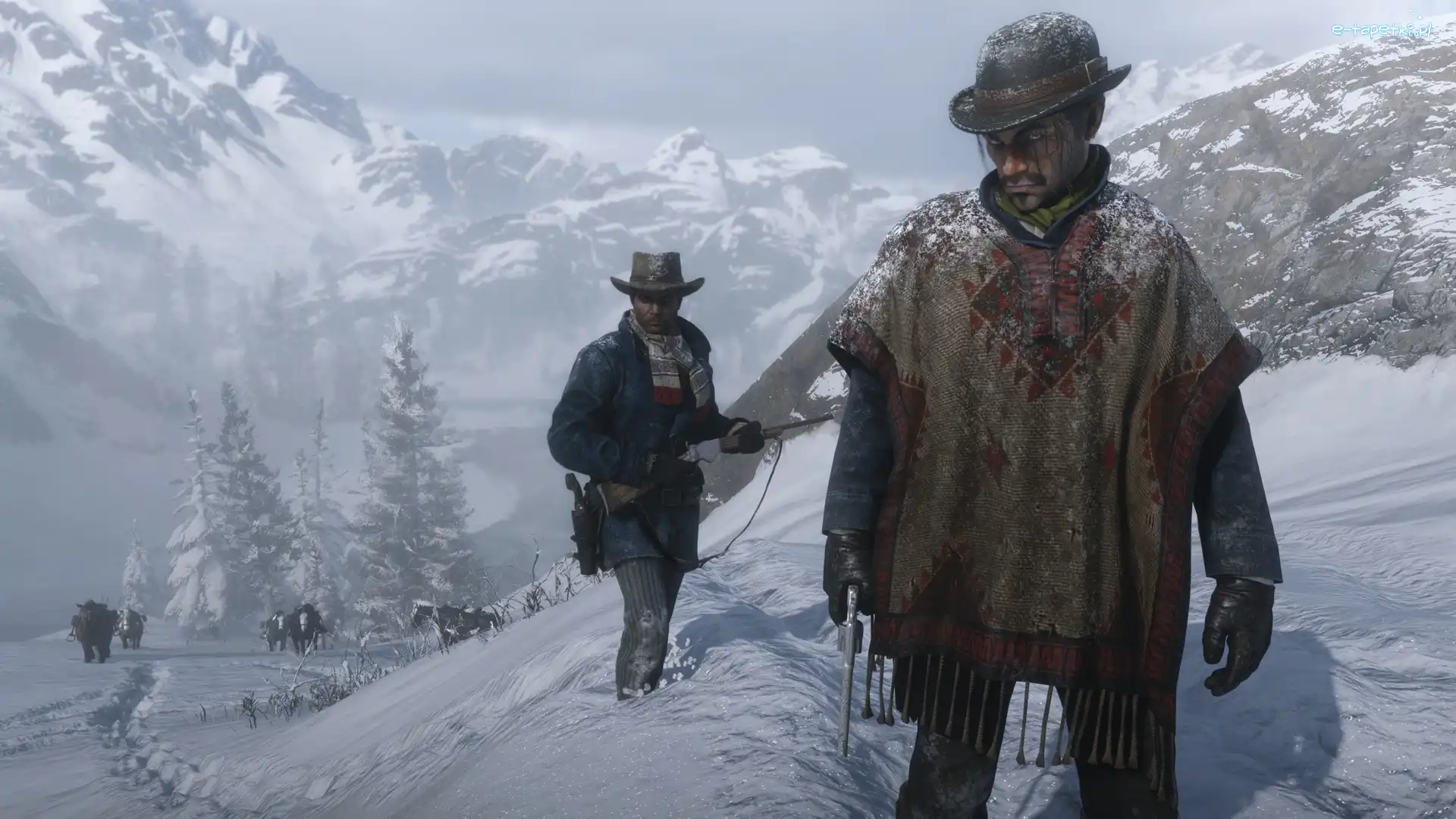 Gra, Zima, Red Dead Redemption 2, Góry, Mężczyźni