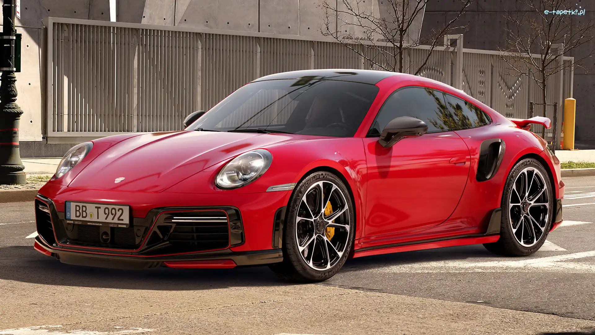 Porsche 911 Turbo S, Bok, Przód, Czerwone