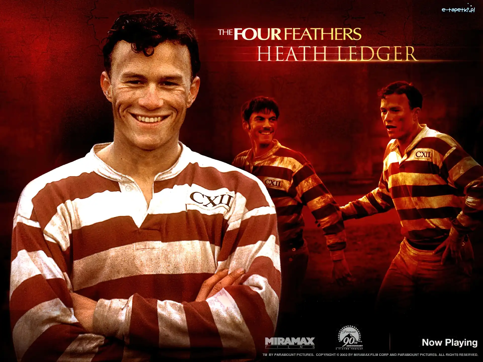The Four Feathers, mężczyźni, Heath Ledger, uśmiech, paski
