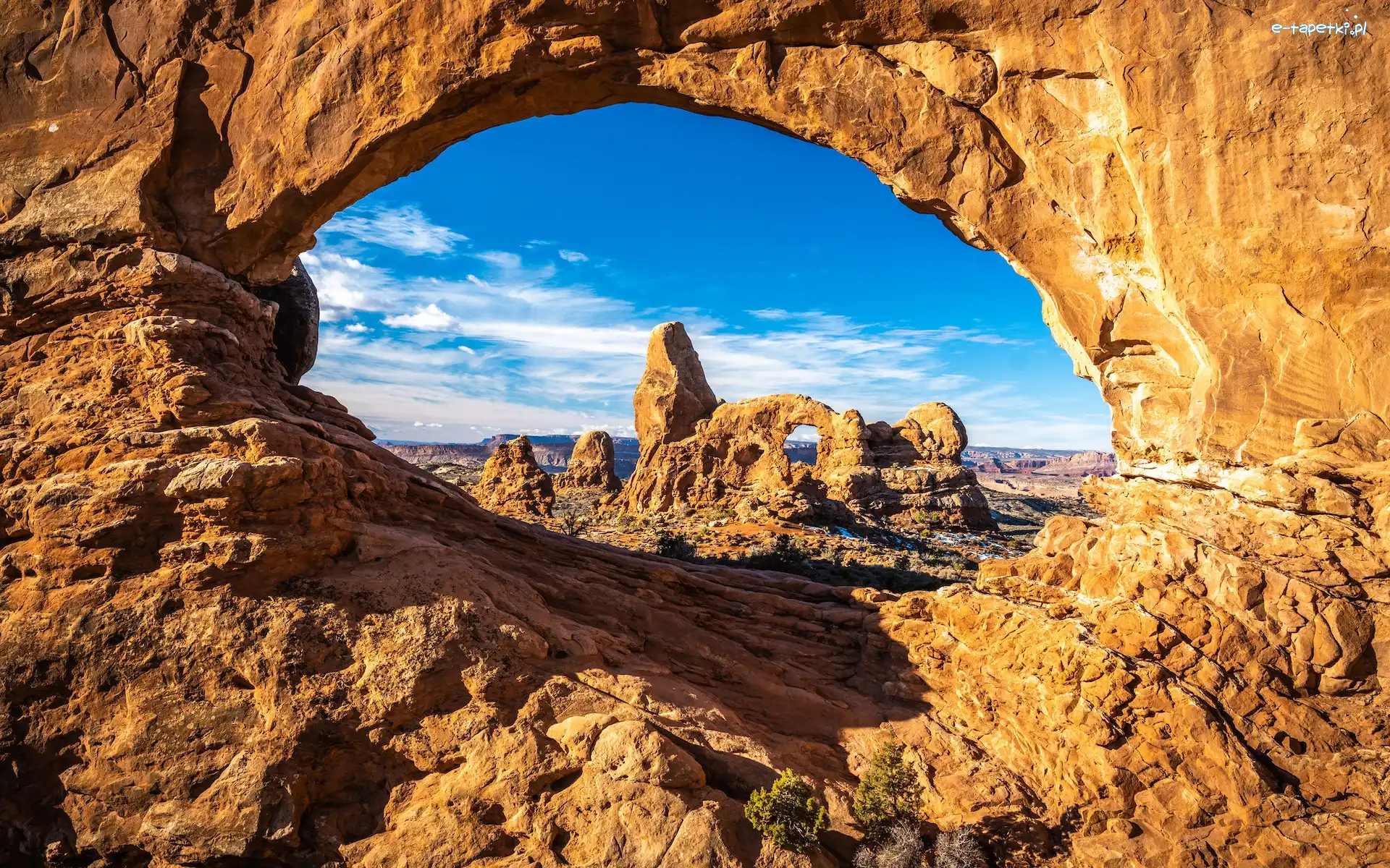 Skały, Utah, Skalne, Łuki, Park Narodowy Arches, Formacja skalna, Turret Arch, Stany Zjednoczone