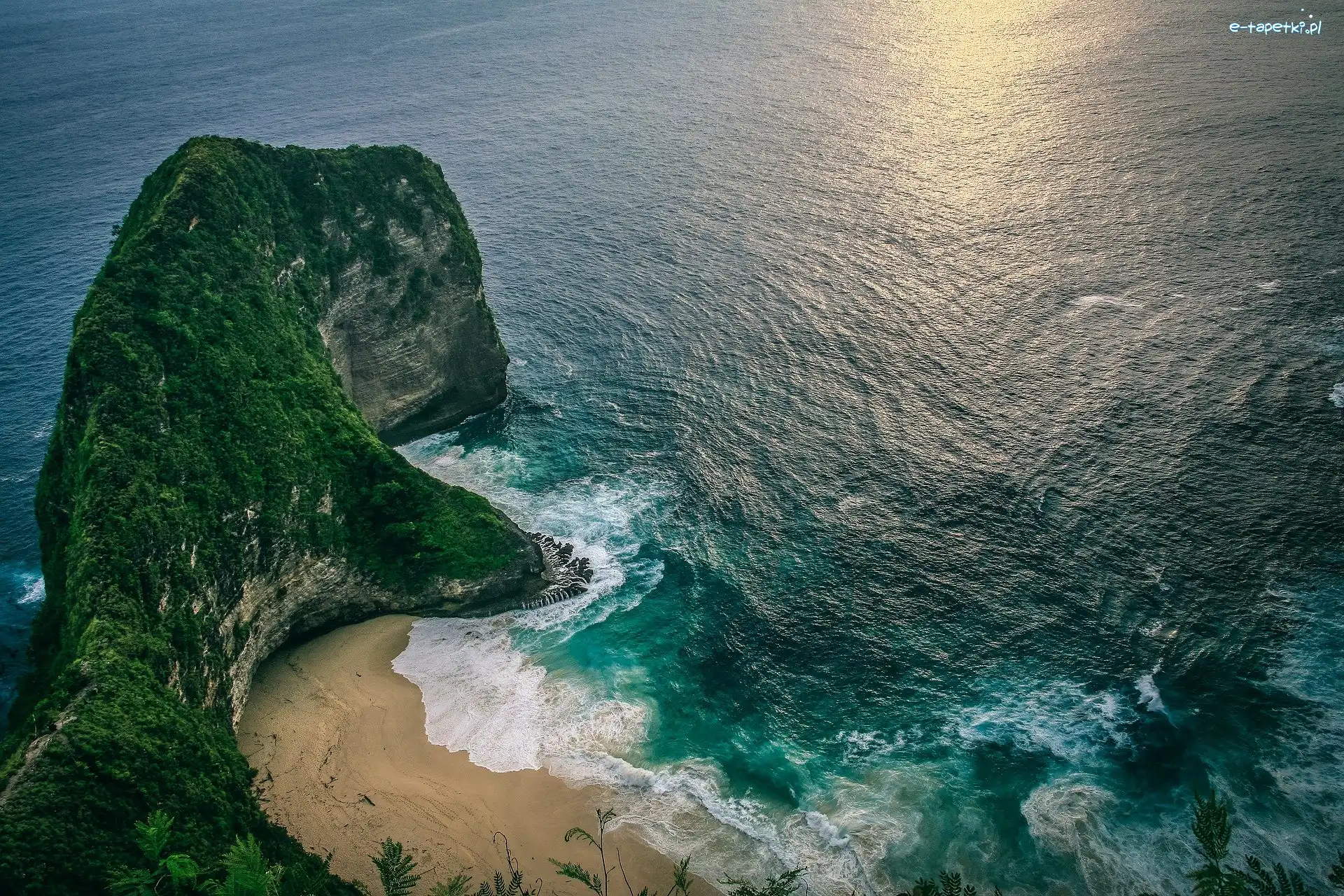 Nusa Penida, Plaża Kelingking Beach, Morze, Indonezja, Skały, Klif