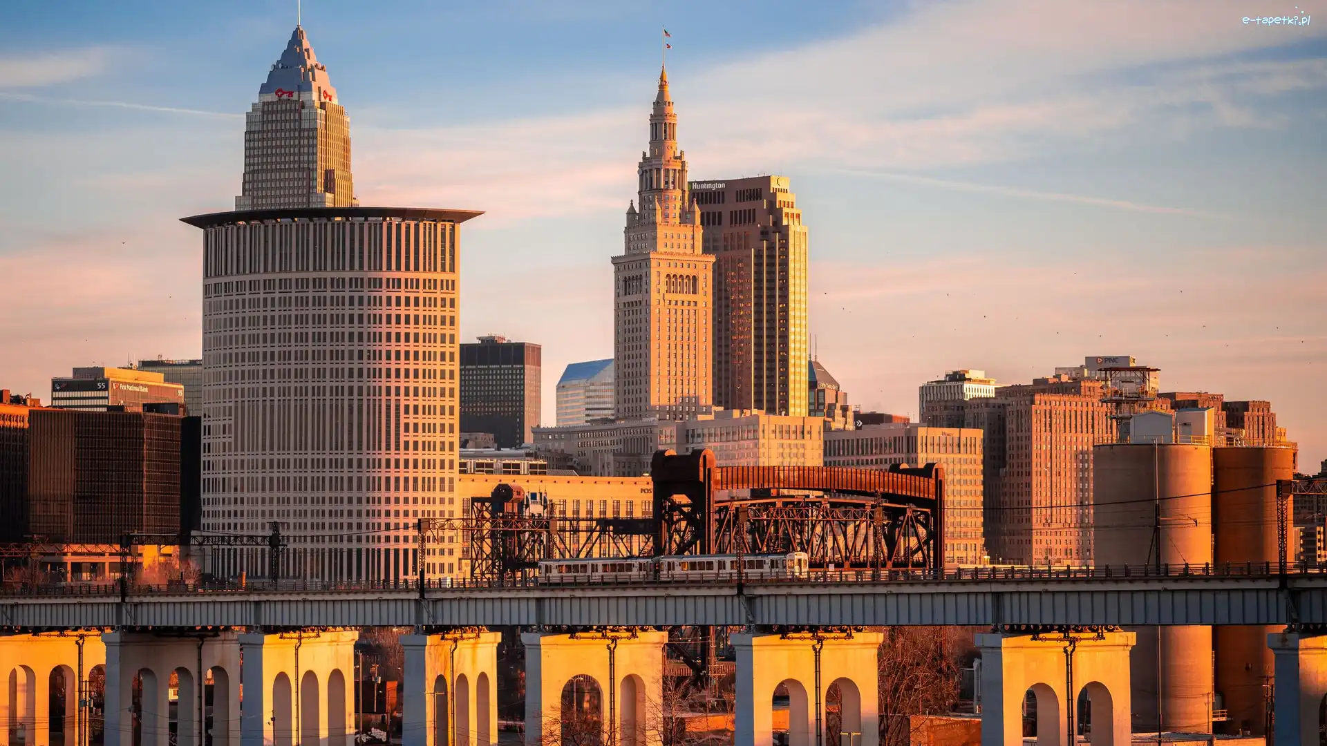 Stan Ohio, Most, Cleveland, Stany Zjednoczone, Wieżowce, Domy