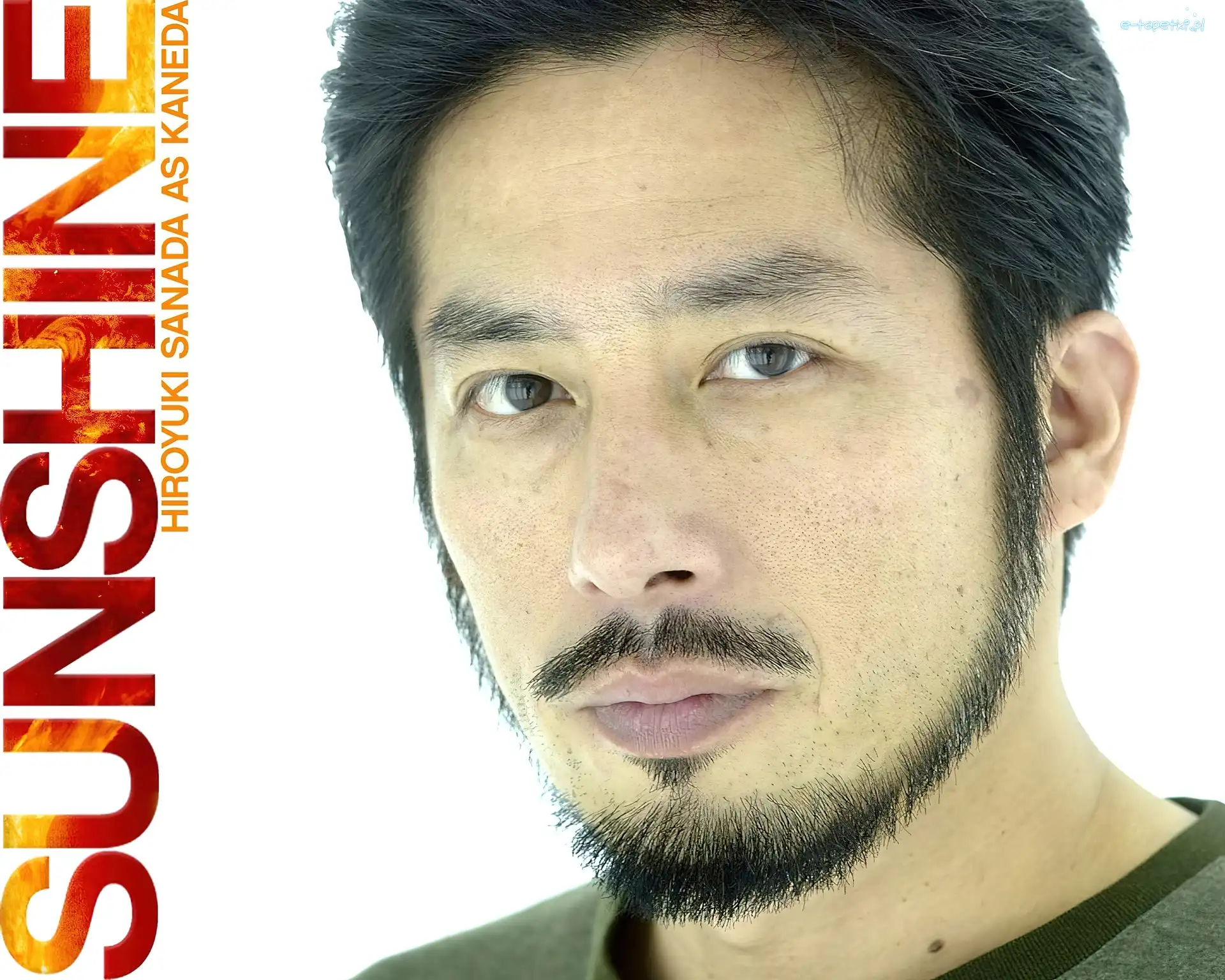 Sunshine, broda, Hiroyuki Sanada, twarz, napis