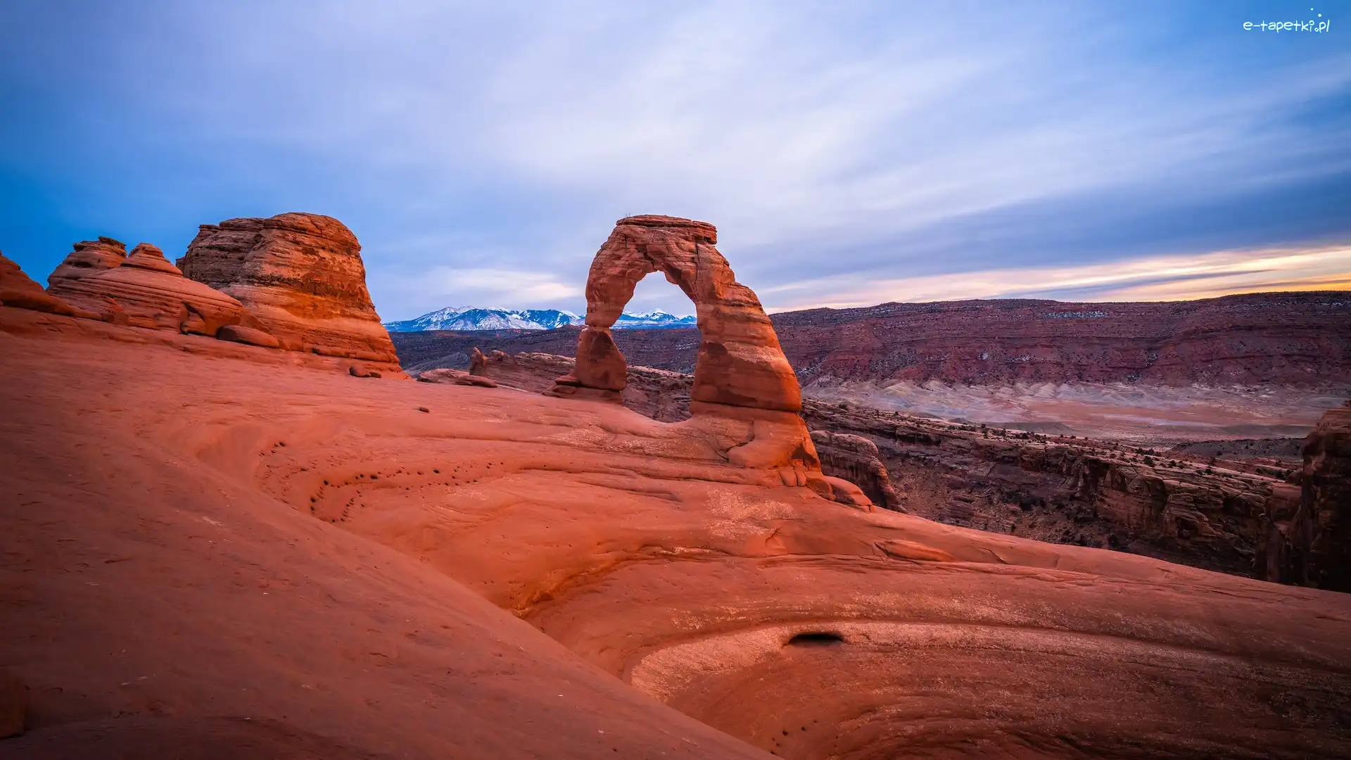 Stan Utah, Łuk skalny, Delicate Arch, Stany Zjednoczone, Skały, Park Narodowy Arches