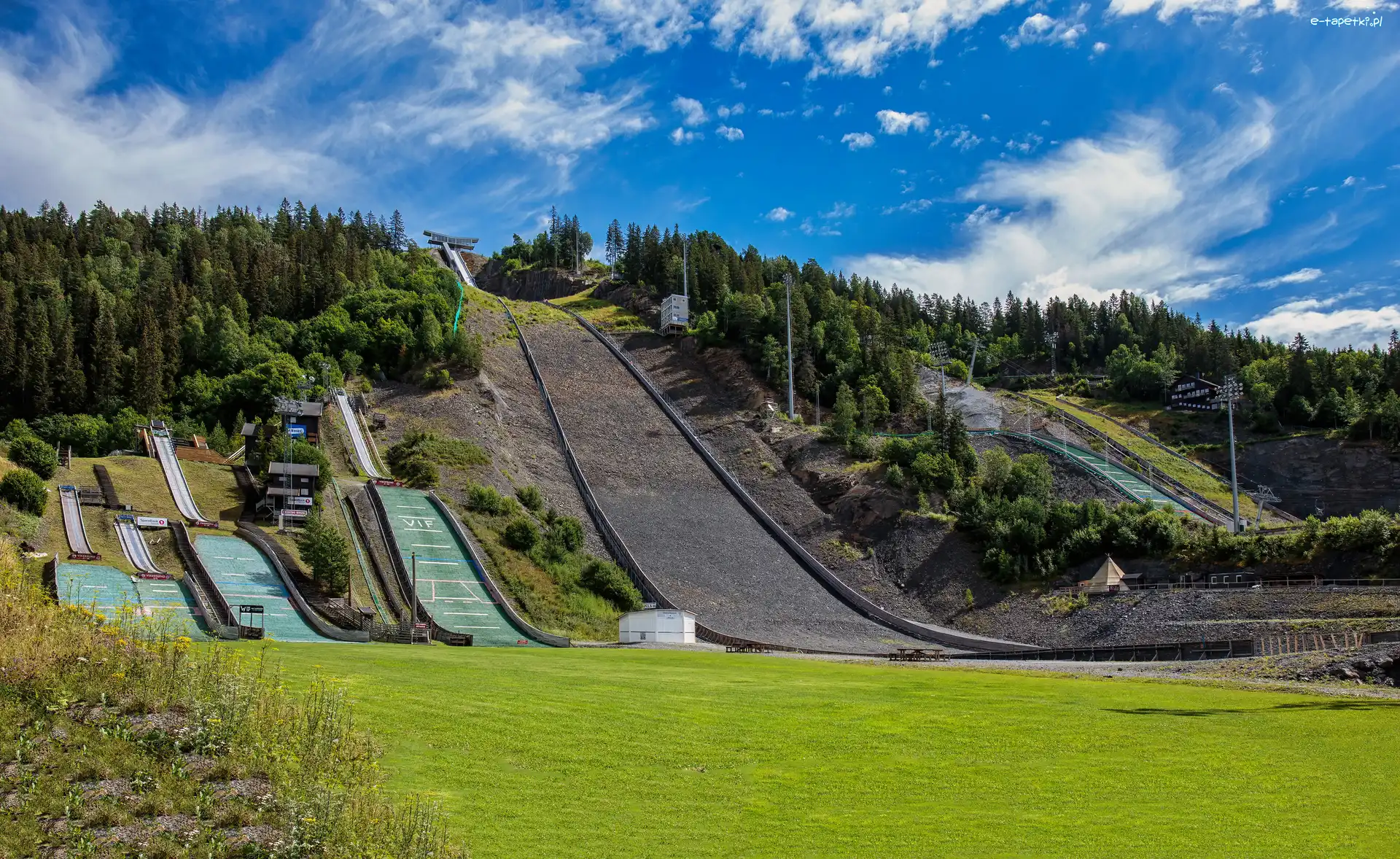 Skocznia Vikersundbakken, Vikersund, Drzewa, Norwegia, Gmina Modum
