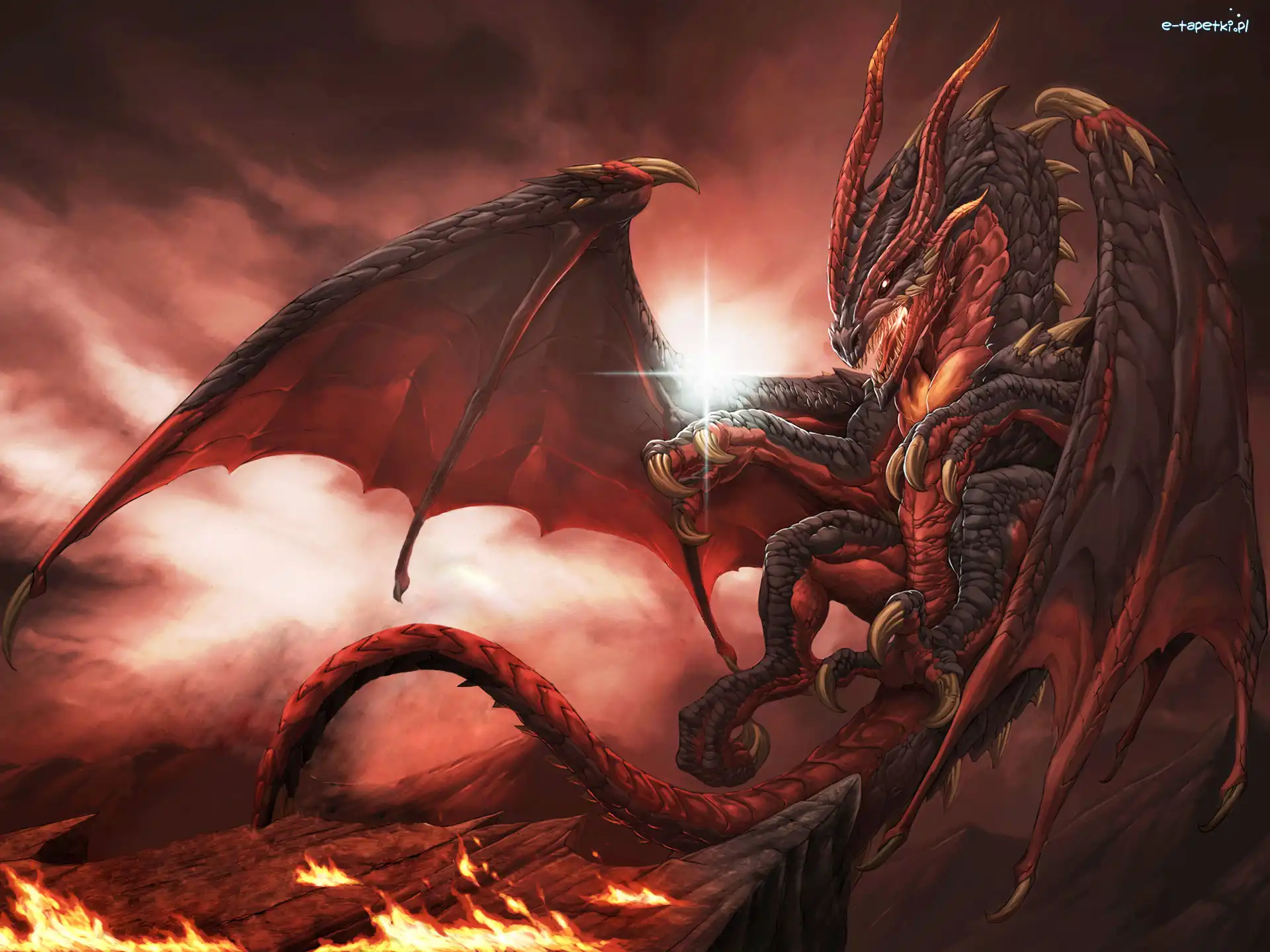 Fantasy, Smok, Czerwony