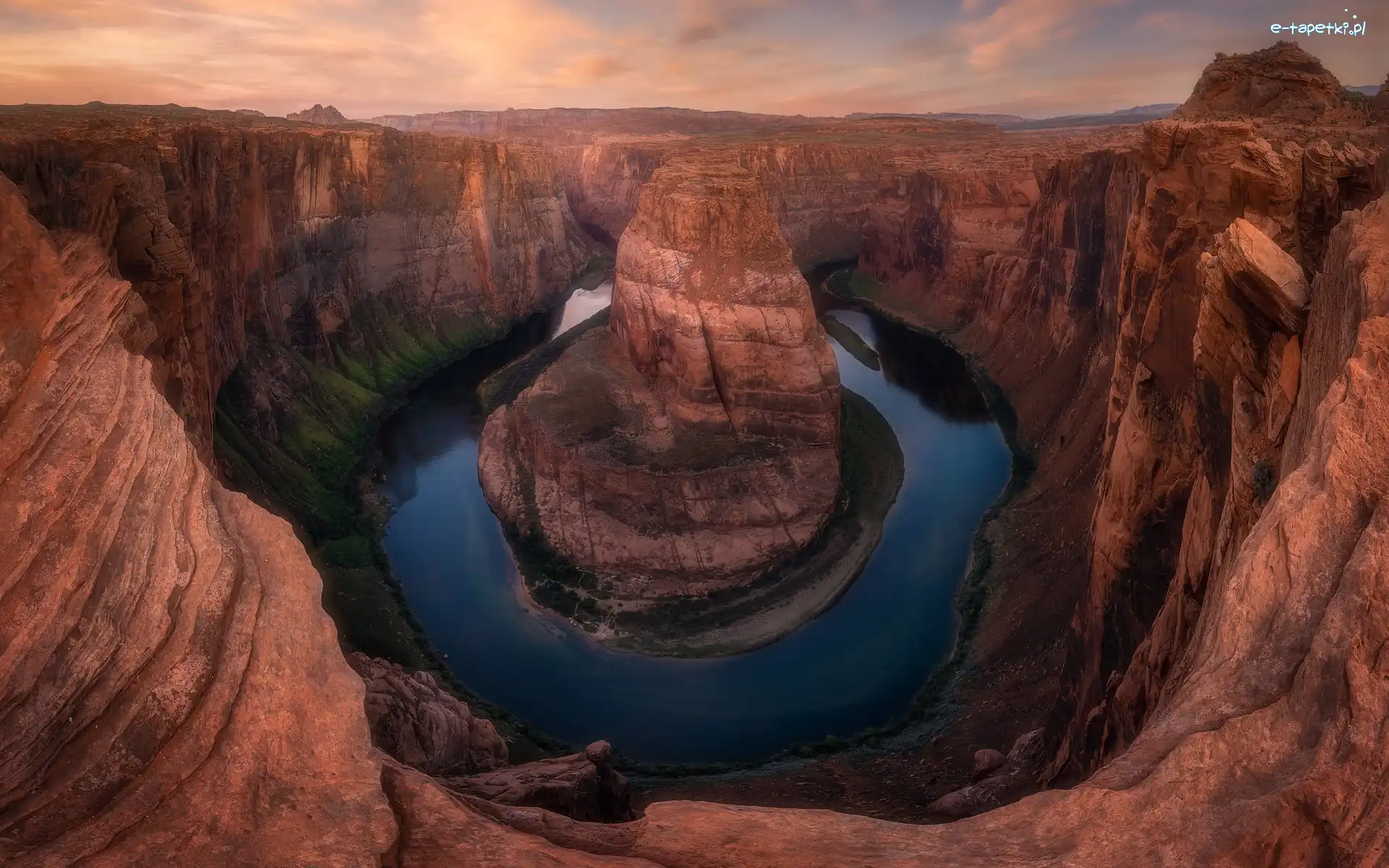 Kolorado River, Rzeka, Kanion, Arizona, Stany Zjednoczone, Skały, Horseshoe Bend, Park Narodowy Glen Canyon, Zakole