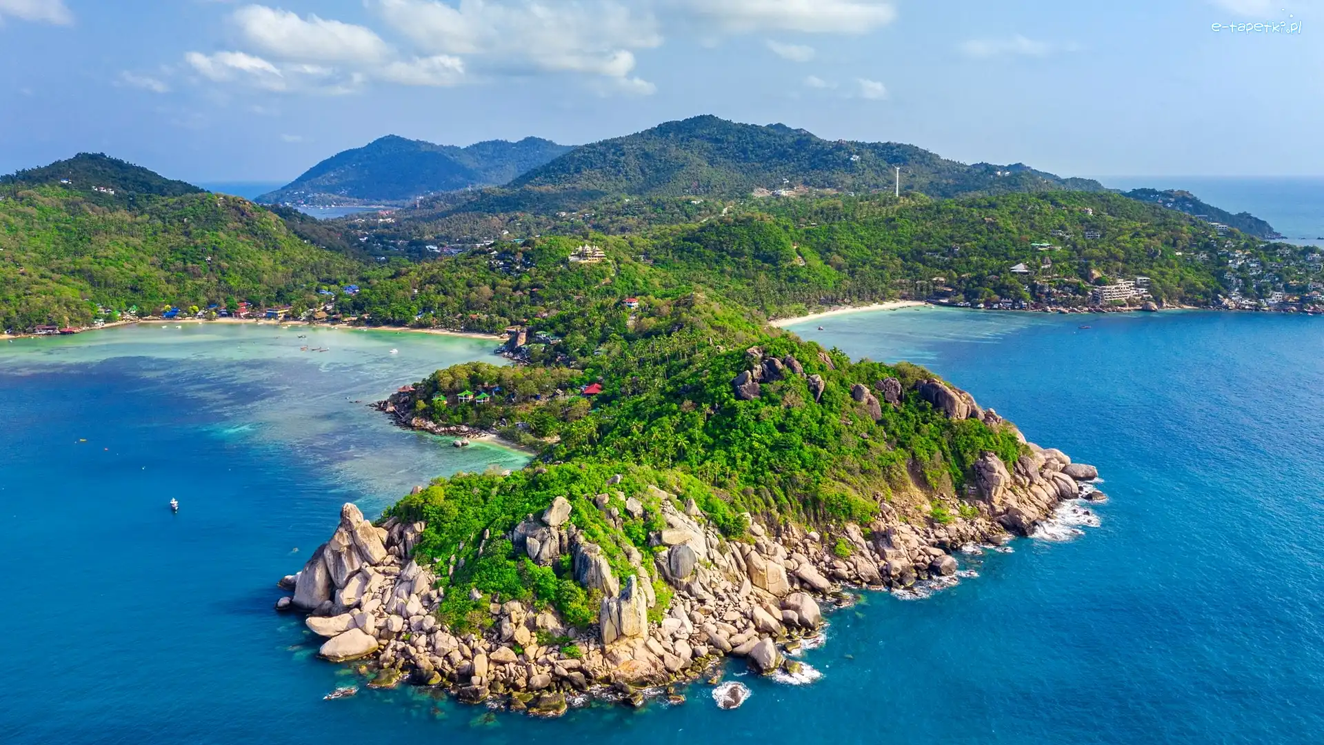 Tajlandia, Drzewa, Morze, Góry, Skały, Prowincja Surat Thani, Wyspa Ko Tao