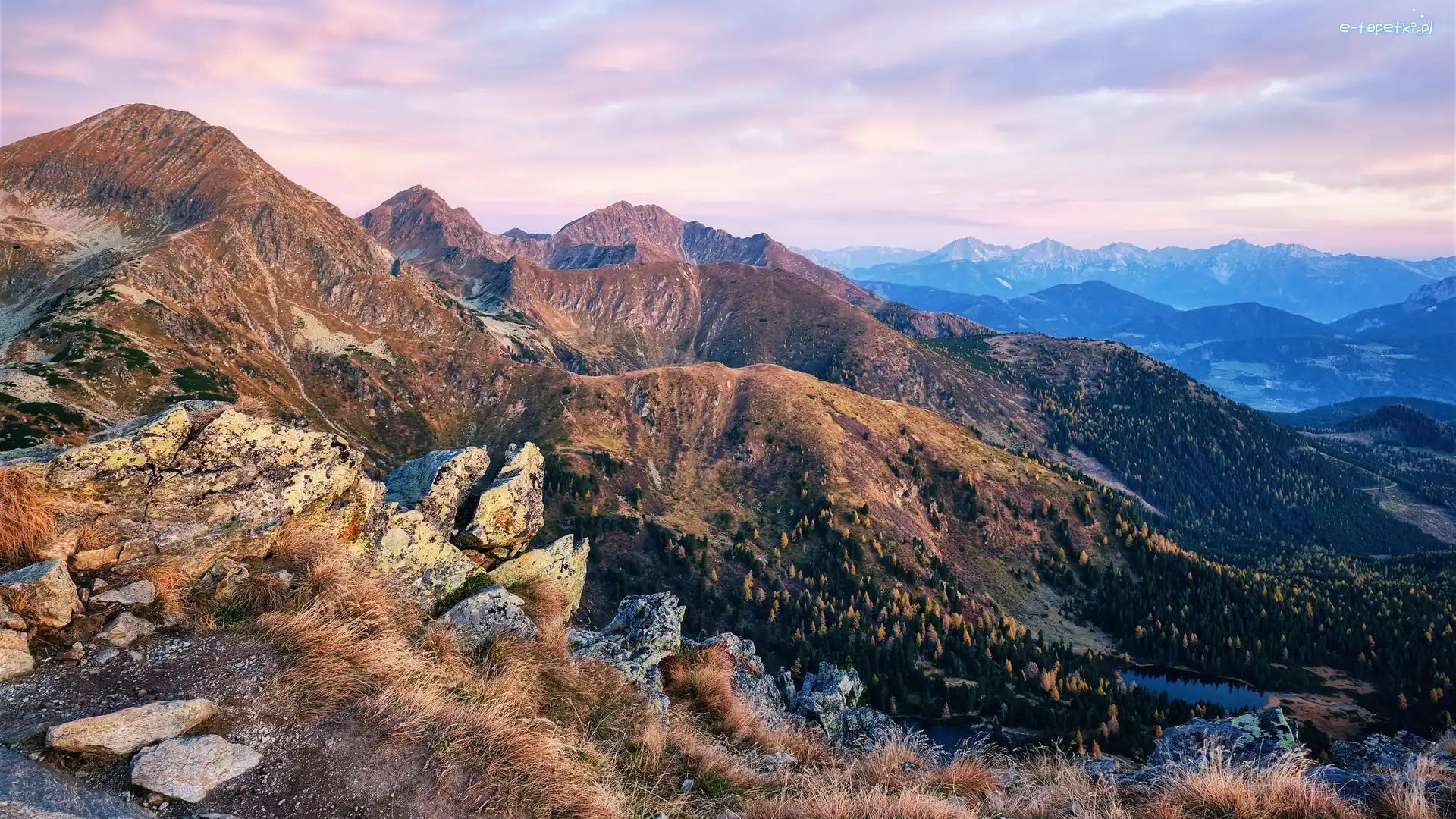 Austria, Niskie Taury, Skały, Góry, Skaliste, Trawa, Drzewa
