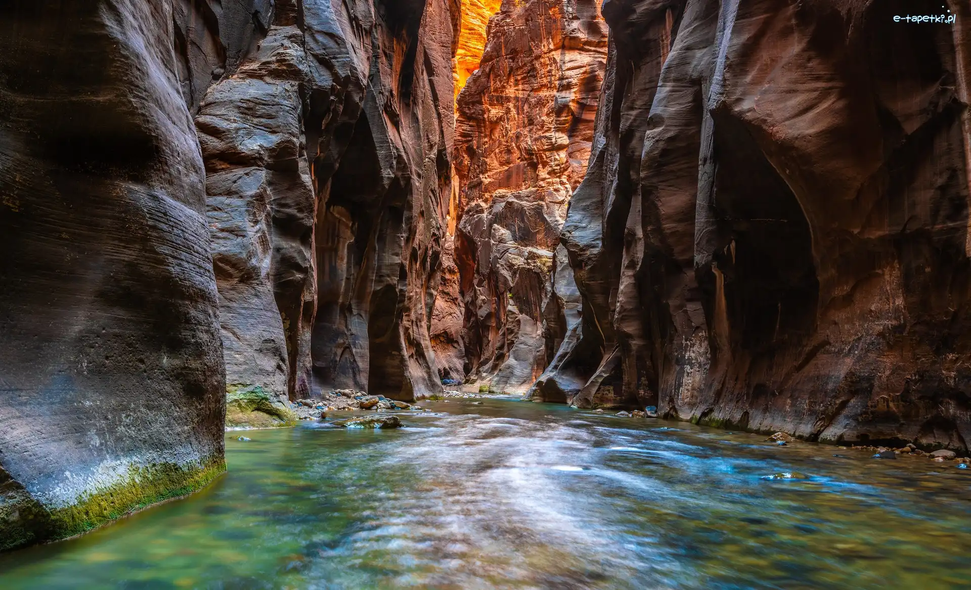 Stany Zjednoczone, Rzeka, Virgin, Zion Narrows, Kanion, Stan Utah, Park Narodowy Zion