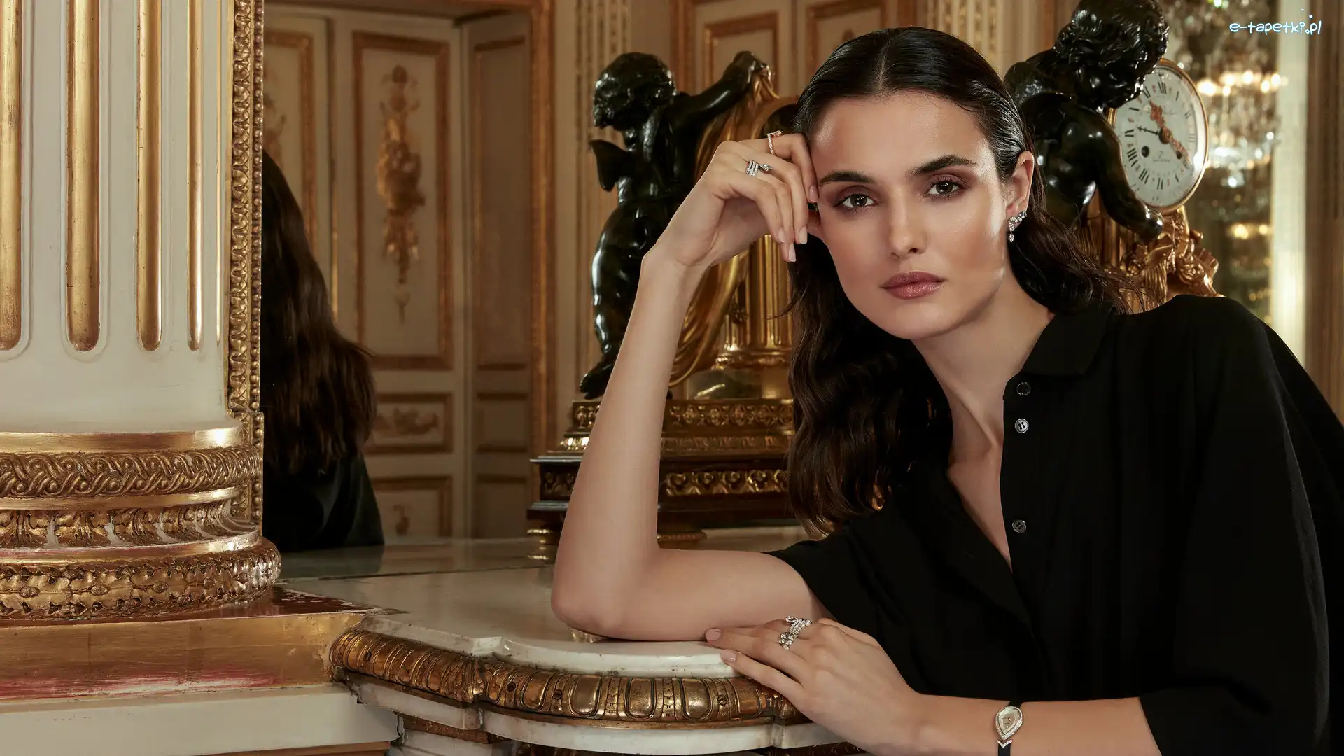 Kobieta, Blanca Padilla, Modelka, Bluzka, Czarna