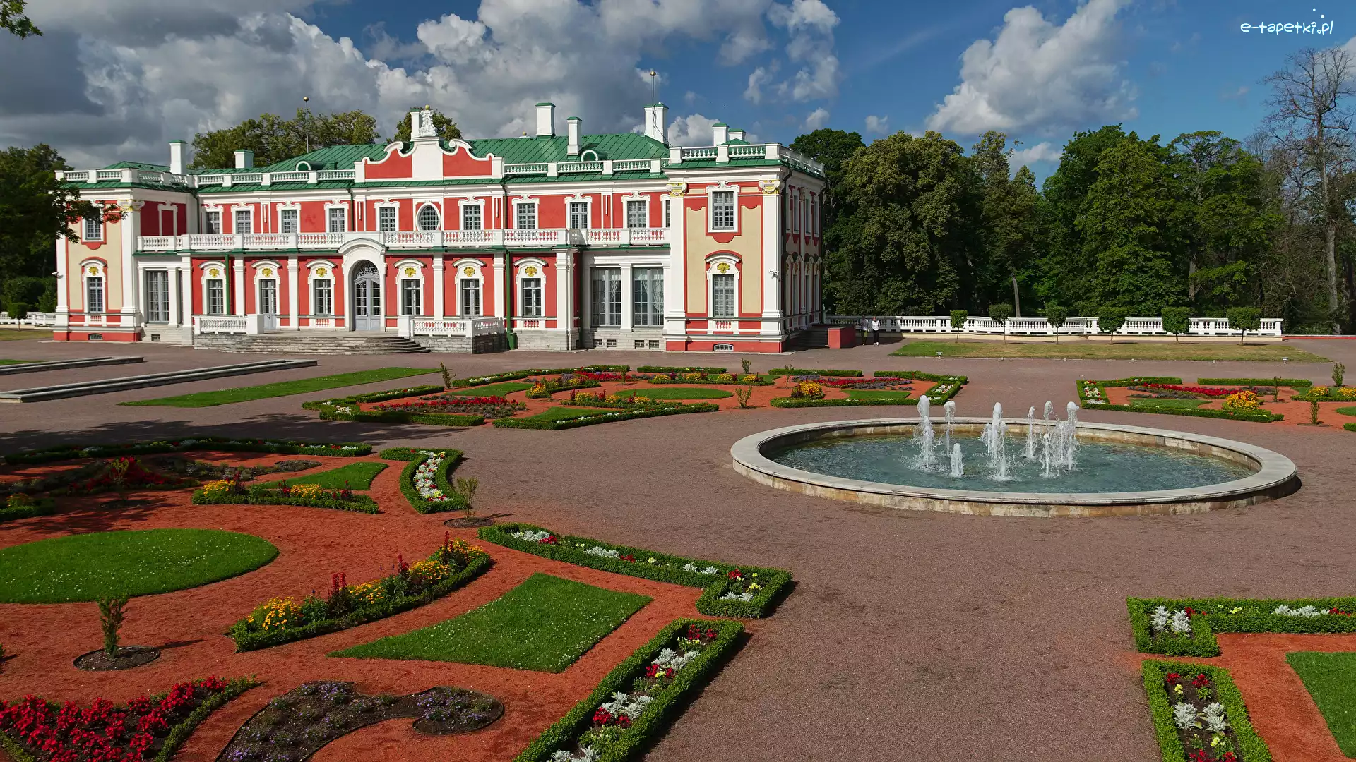 Pałac Kadriorg, Tallinn, Kwiaty, Fontanny, Muzeum Sztuki Kadriorg, Muzeum, Park, Estonia