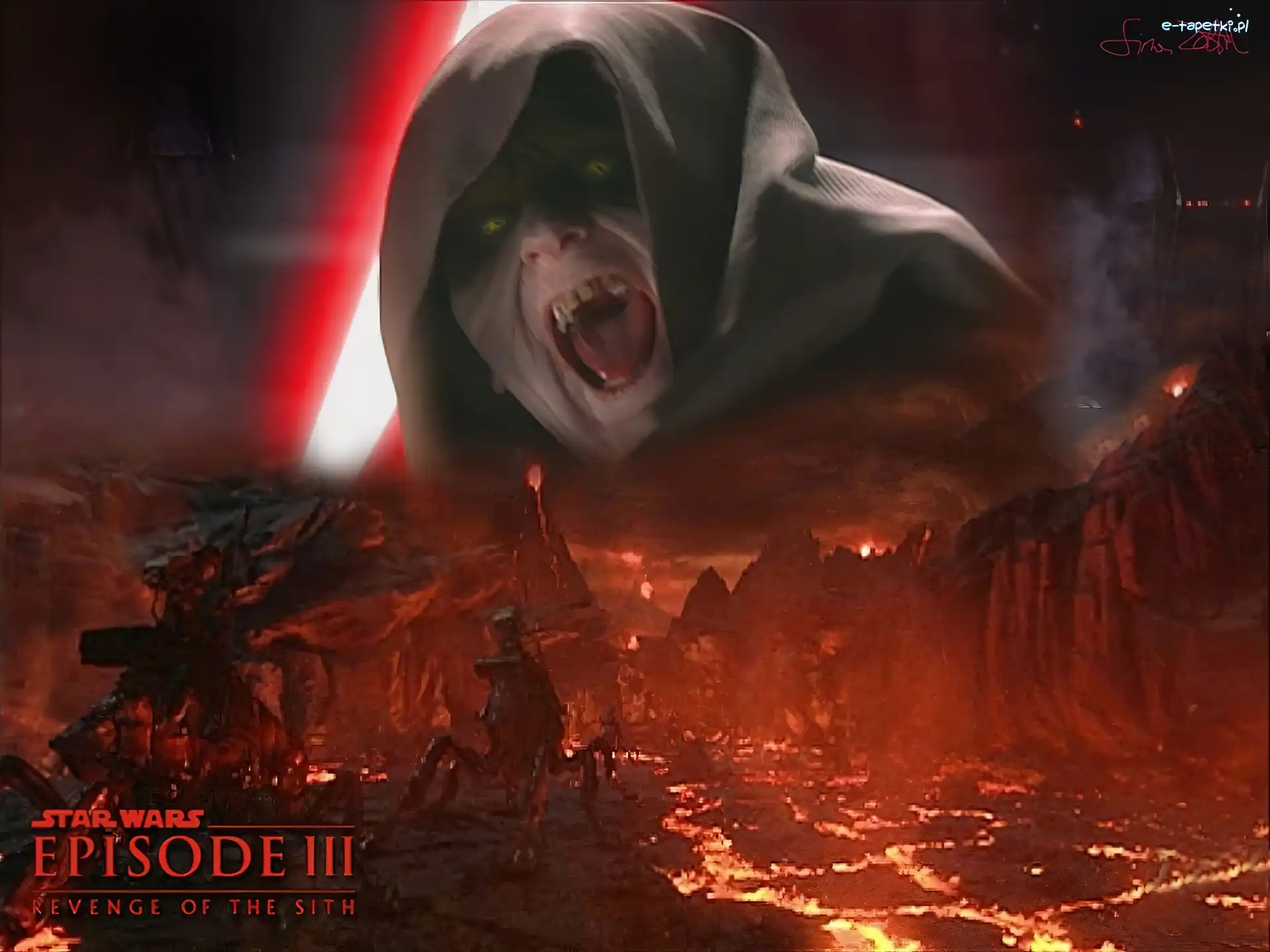 Star Wars, wulkan, magma, kaptur, postać