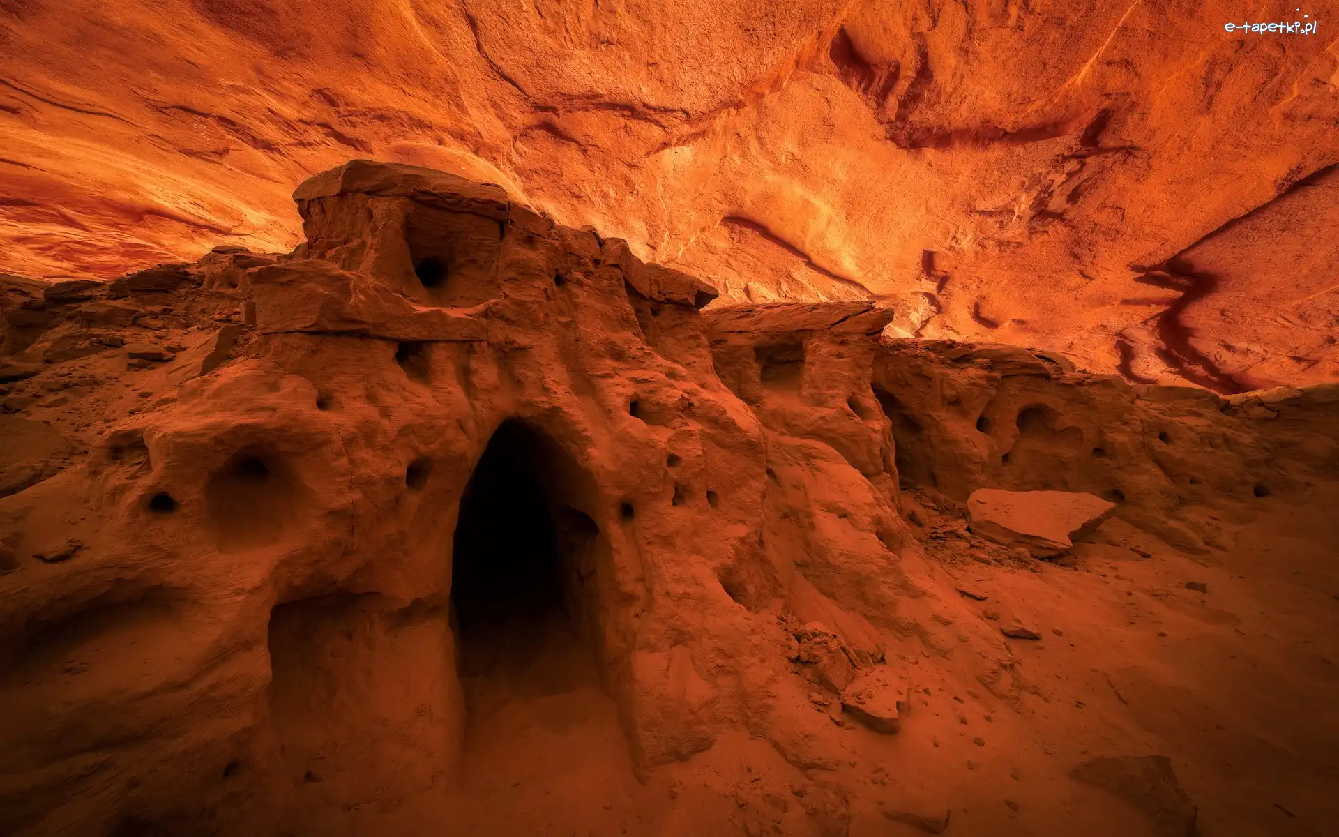 Stany Zjednoczone, Skały, Stan Utah, Glen Canyon, Jaskinia