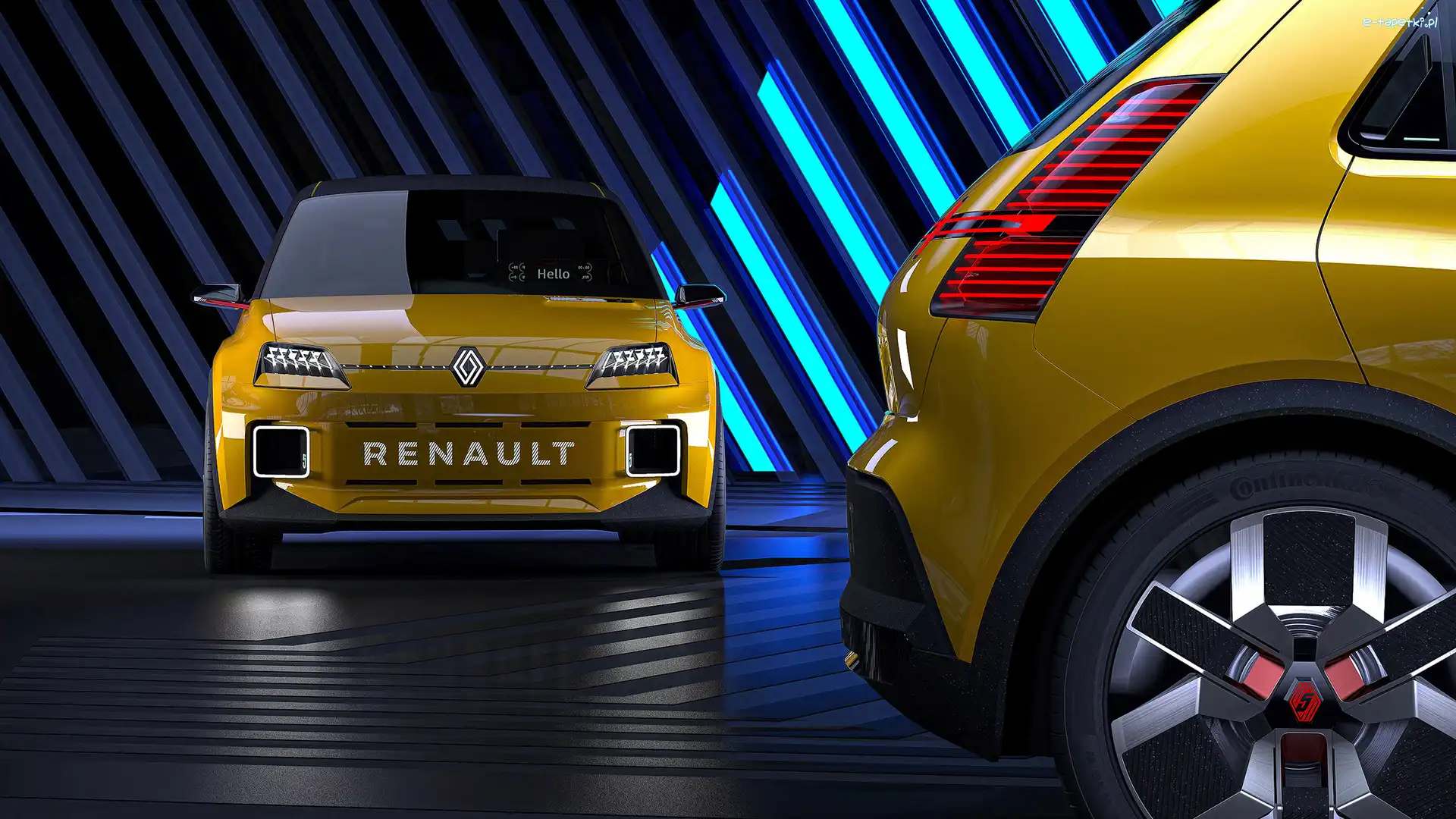 Renault 5, Żółty, Concept, 3D