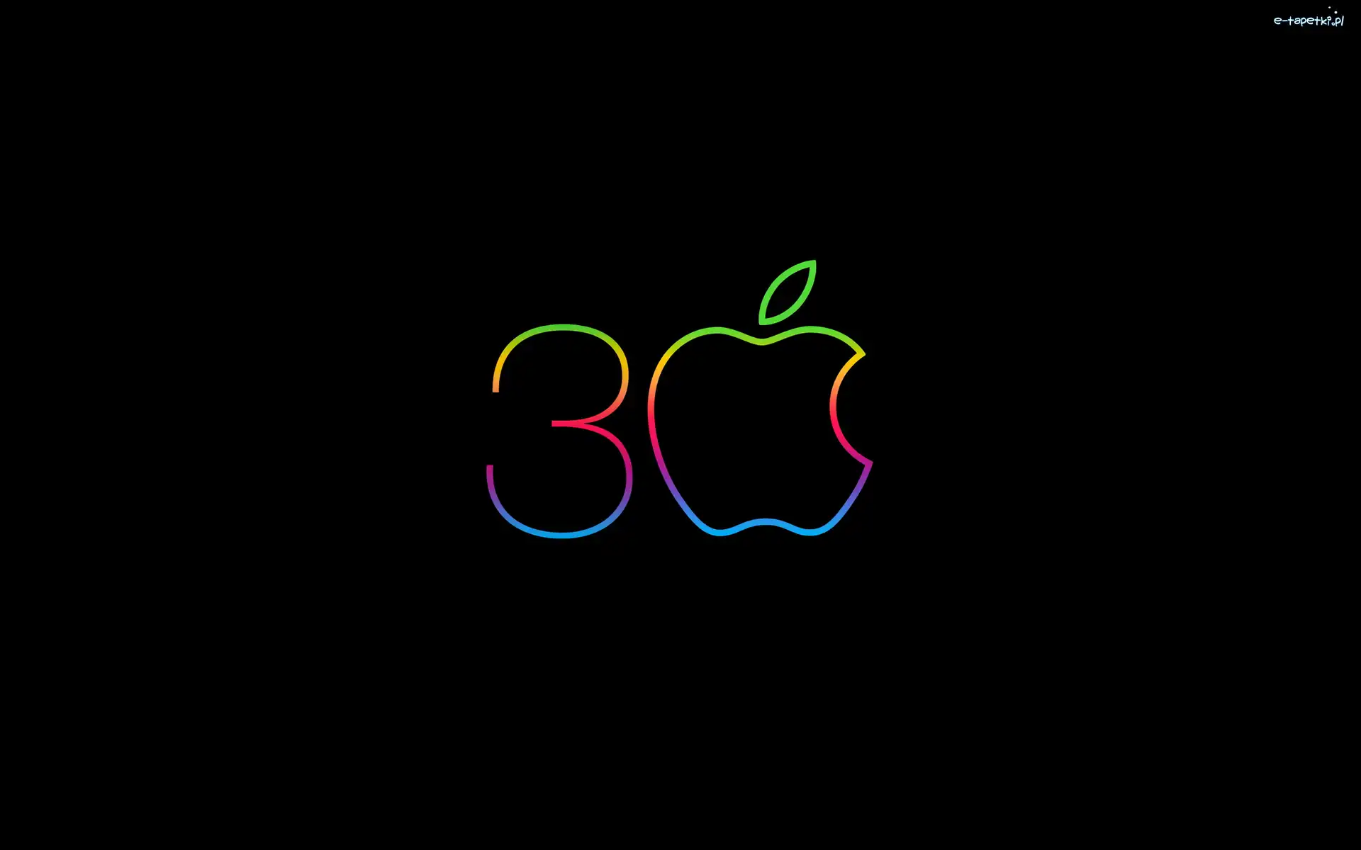 Cyfra, Apple, 2D, Tło, Kolorowe, 3, Czarne, Logo