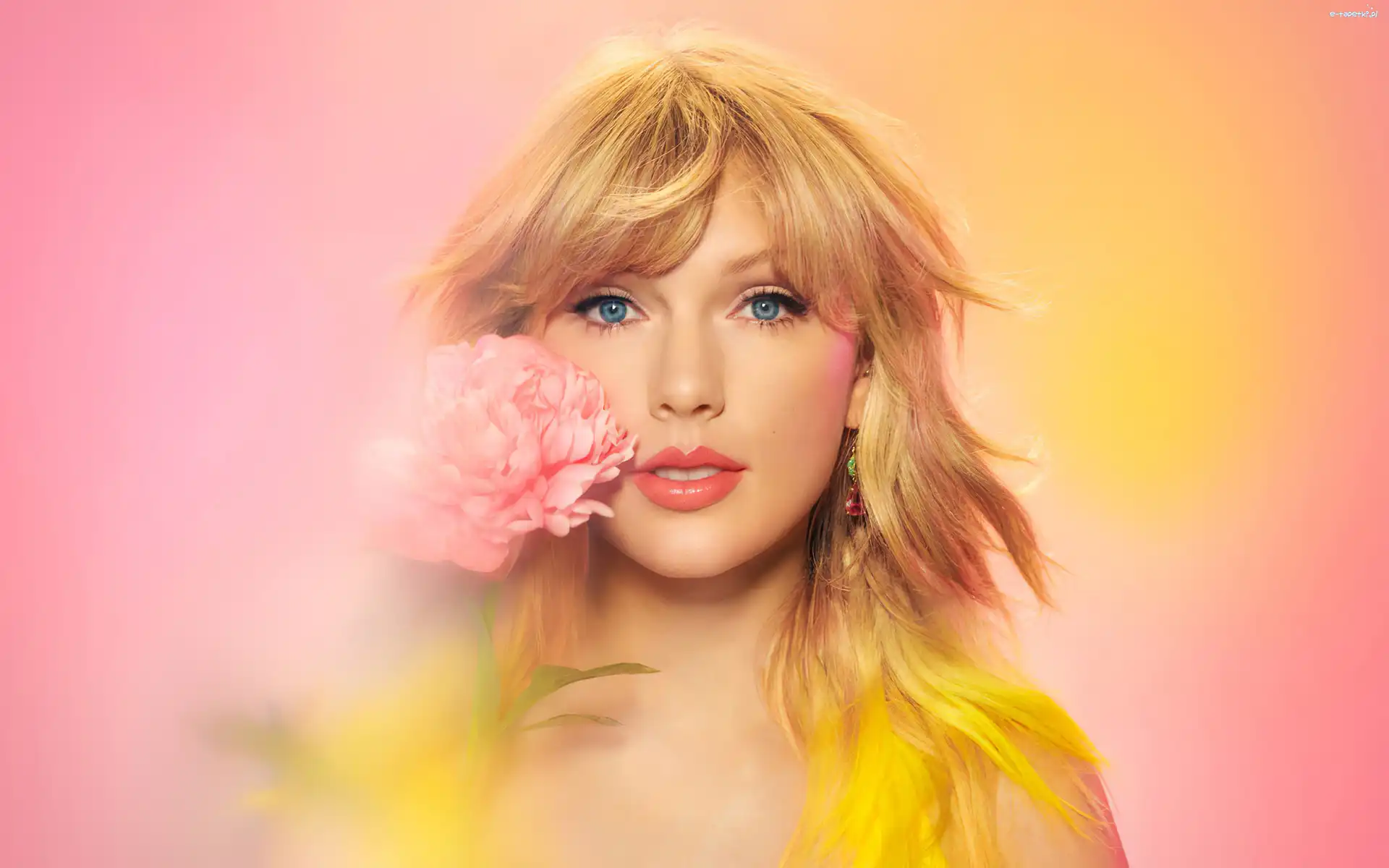 Różowy, Taylor Swift, Blondynka, Kwiat, Piosenkarka, Kobieta