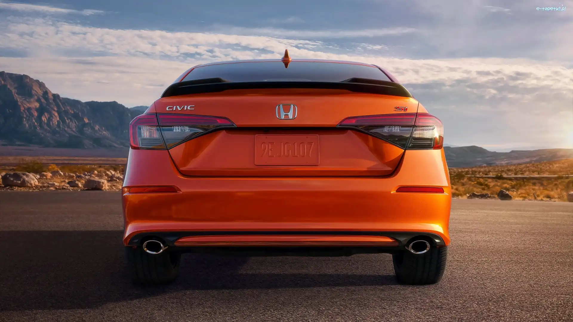Tył, Honda Civic Si, Pomarańczowa