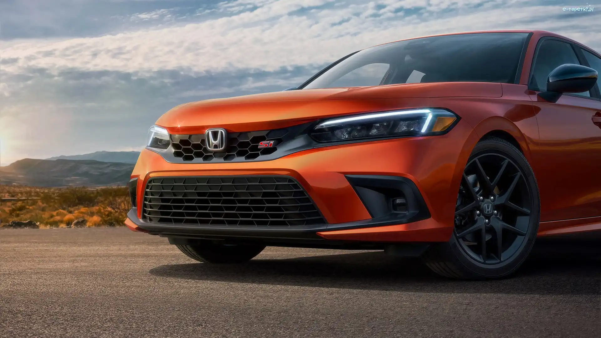 Przód, Pomarańczowa, Honda Civic Si