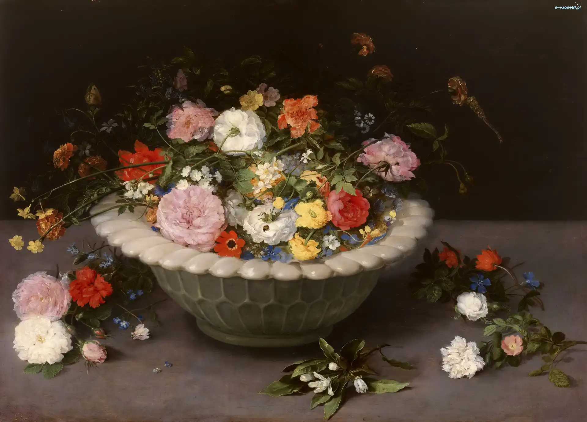 Donica, Jan Brueghel, Kwiaty, Bukiet, Obraz, Malarstwo
