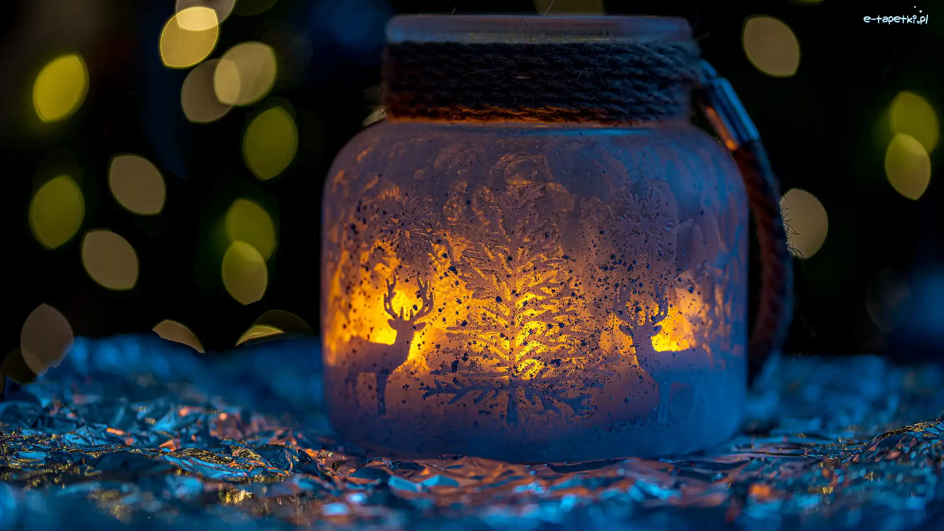 Lampion, Choinka, Jelenie, Świecący