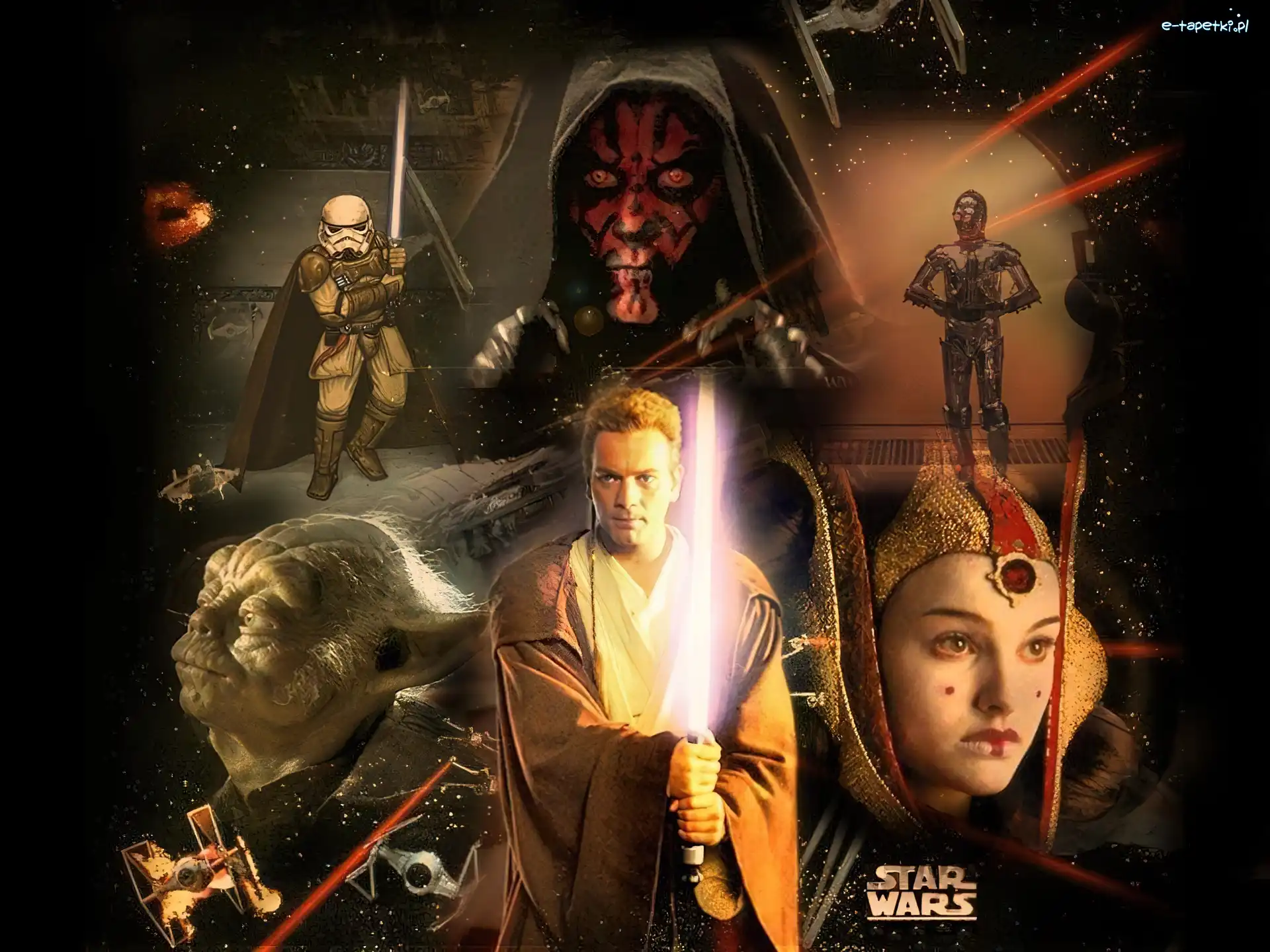laser, Star Wars, Yoda, Ewan McGregor, Natalie Portman