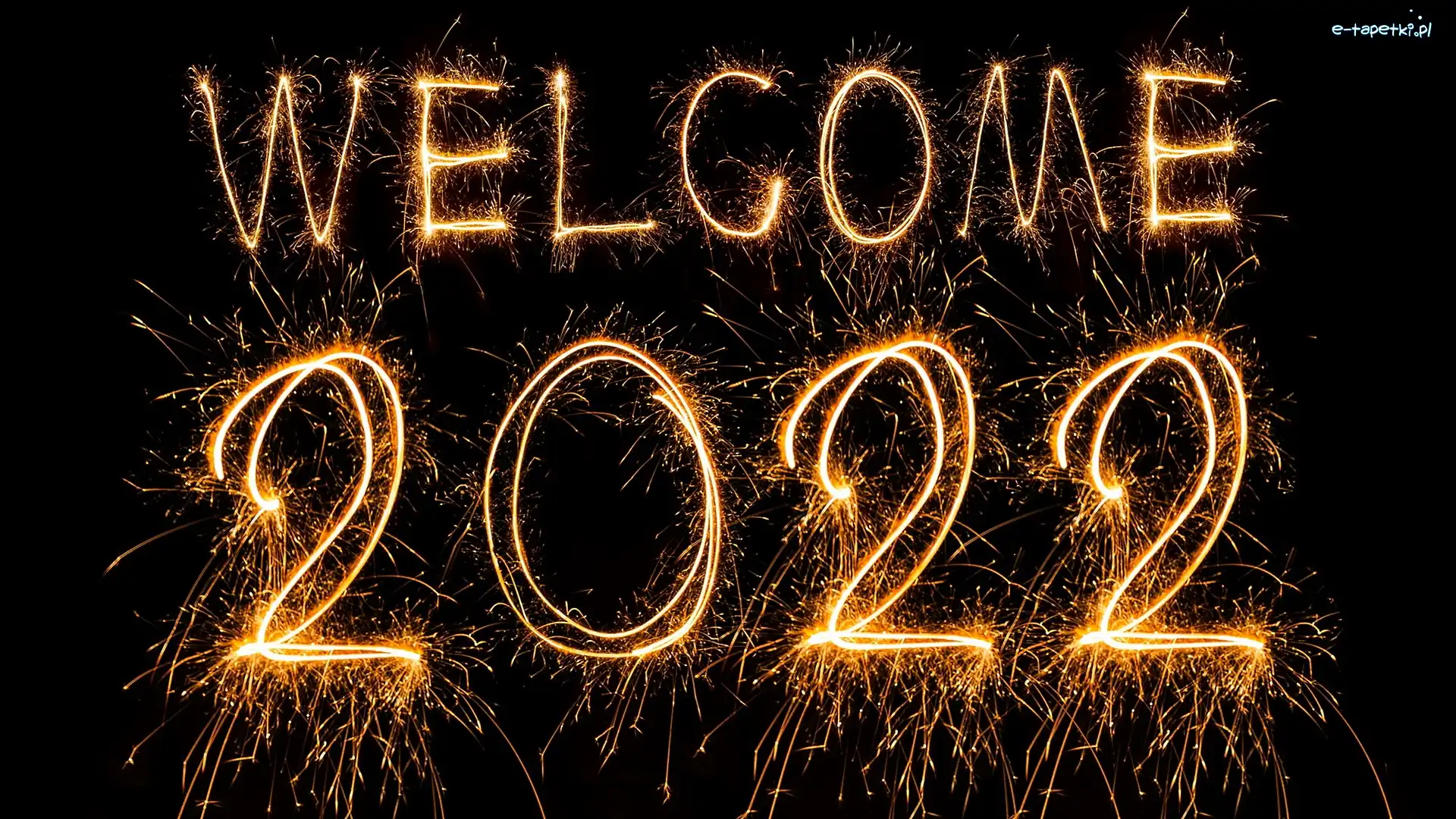 Nowy Rok, Powitanie, Napis, Fajerwerki, 2022