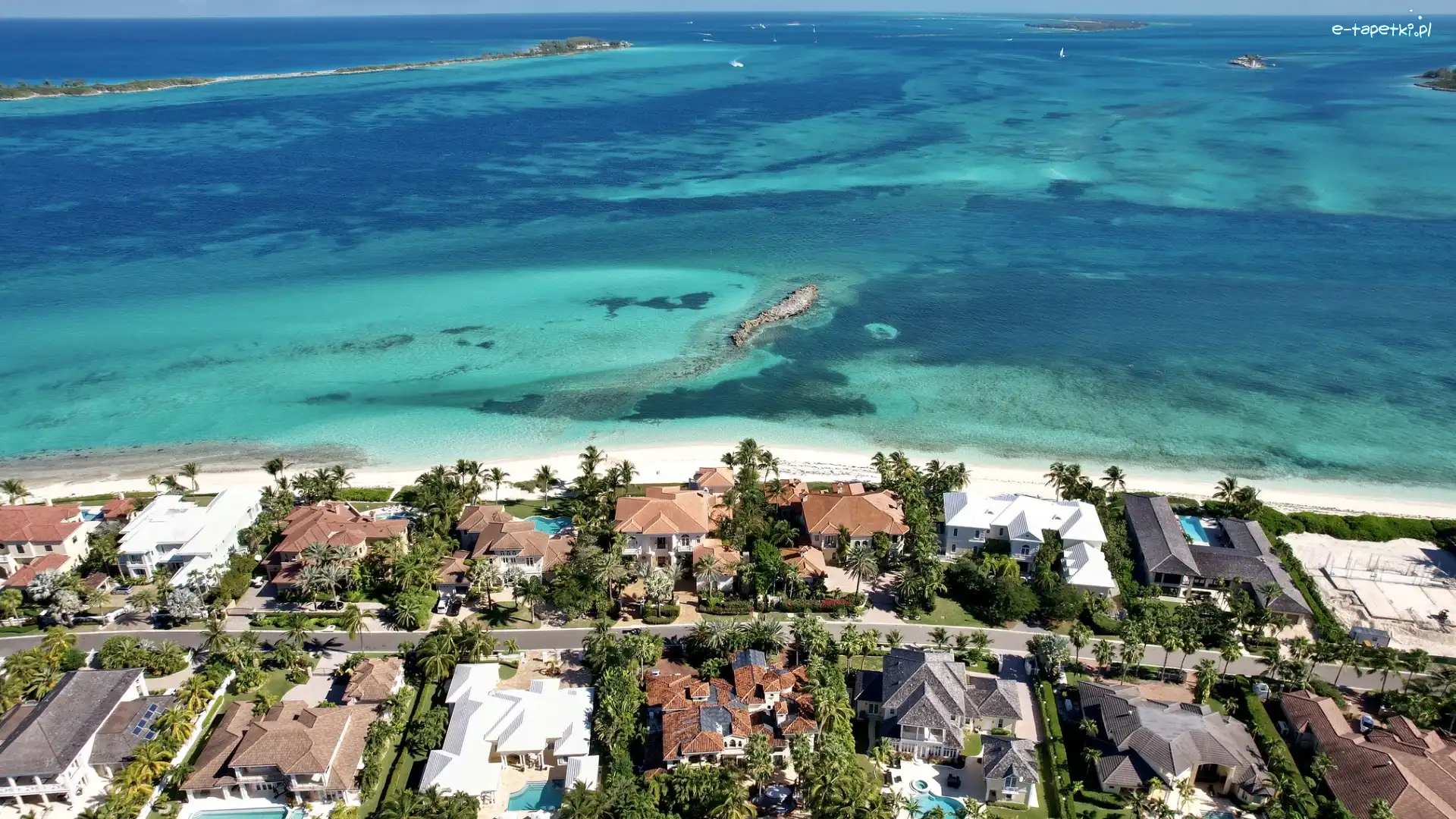 Bahamy, Morze, Ocean Atlantycki, Creek Village, Domy, Wyspa New Providence, Nassau