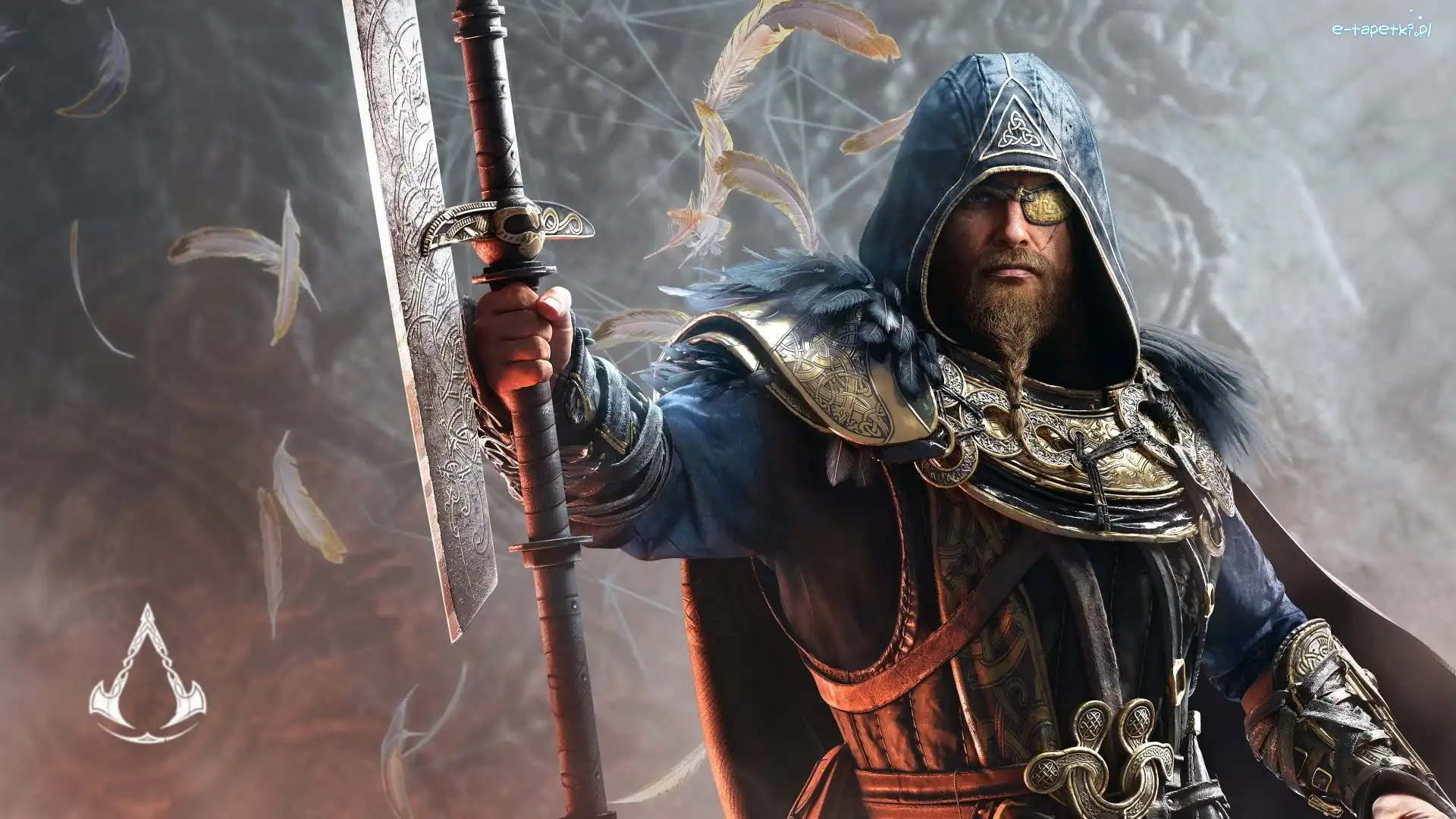 Mężczyzna, Assassins Creed Valhalla, Napierśnik, Kaptur, Evior, Wiking, Broń, Gra