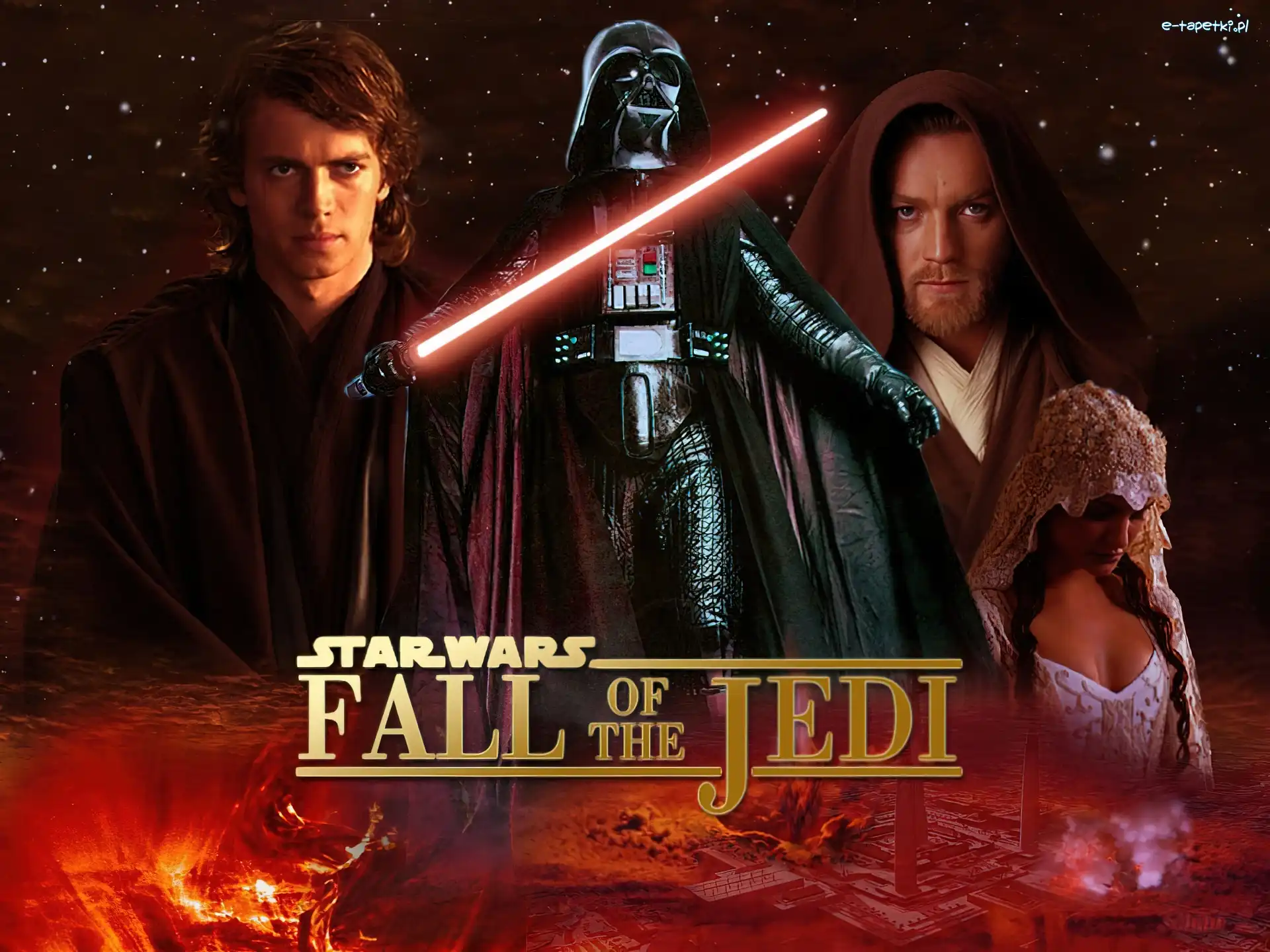 postacie, napis, wybuch, Star Wars