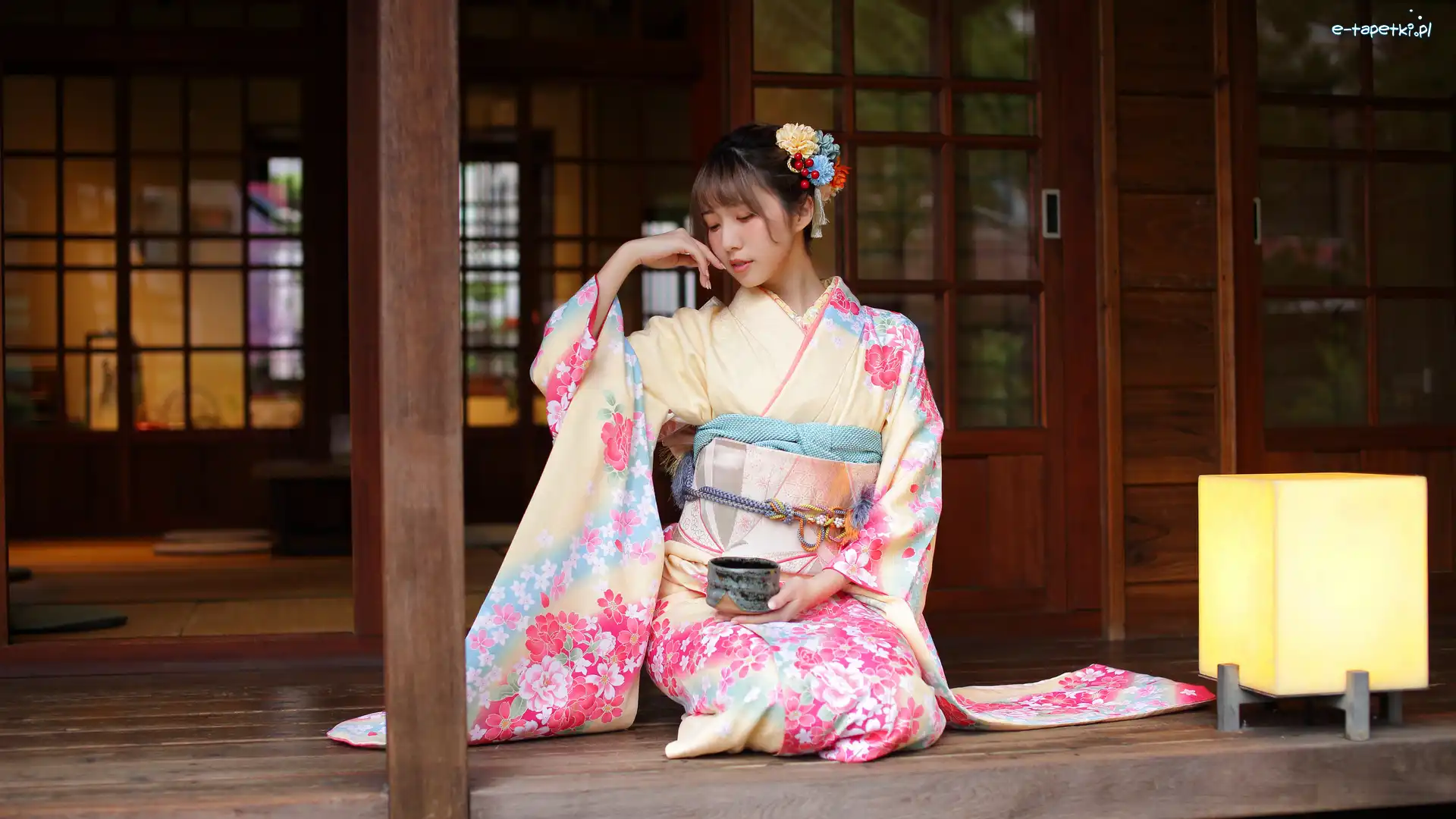 Azjatka, Dom, Kimono, Dziewczyna