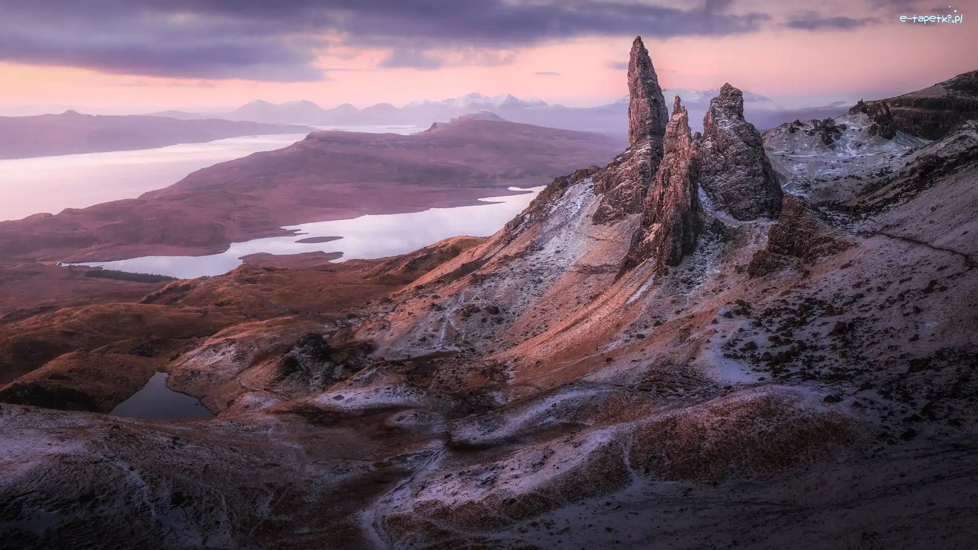 Wzgórze The Storr, Półwysep Trotternish, Morze, Skały, Wyspa Skye, Szkocja