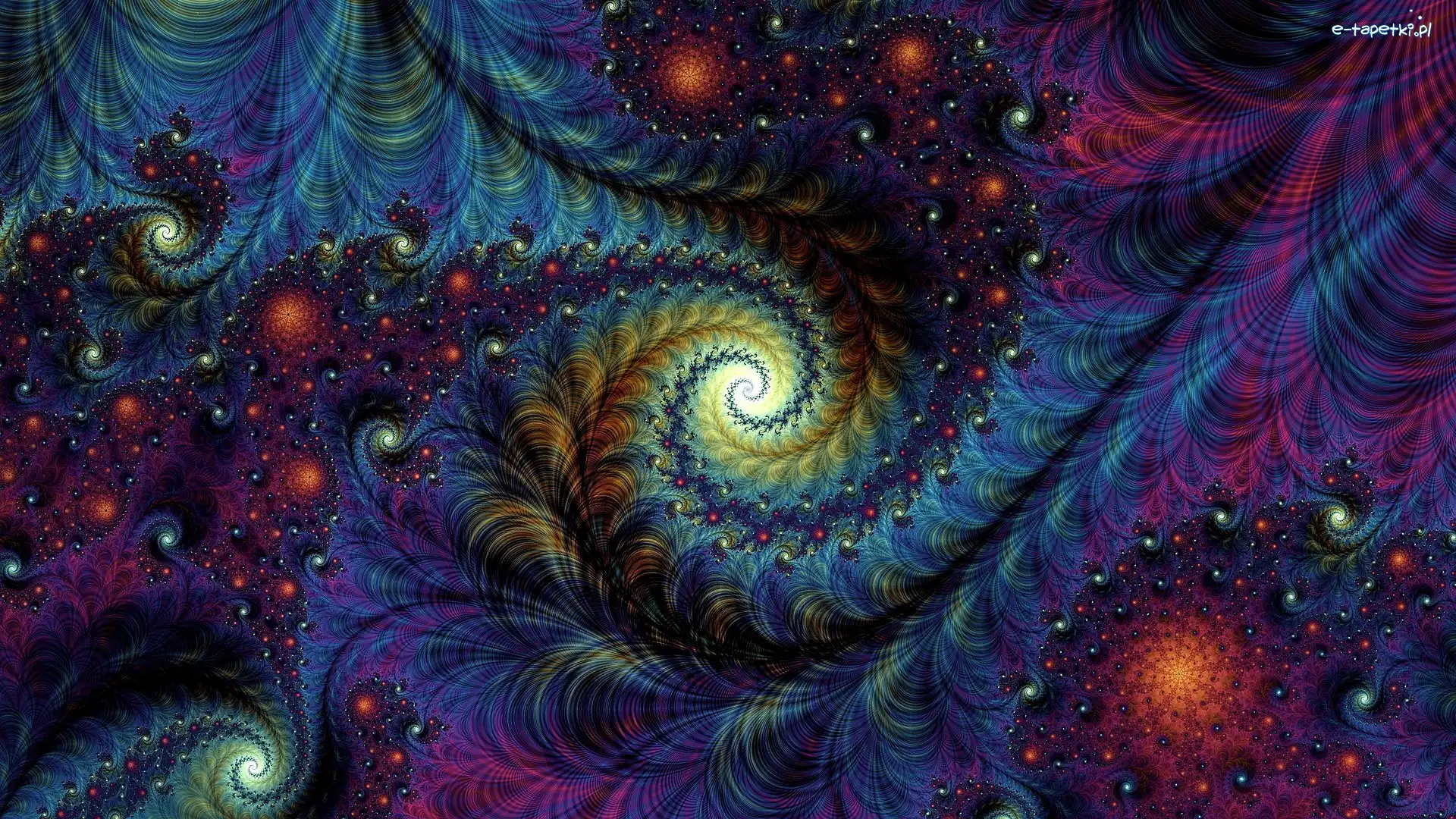 Fraktal, Wzór, Spirale, Tło, Kolorowe
